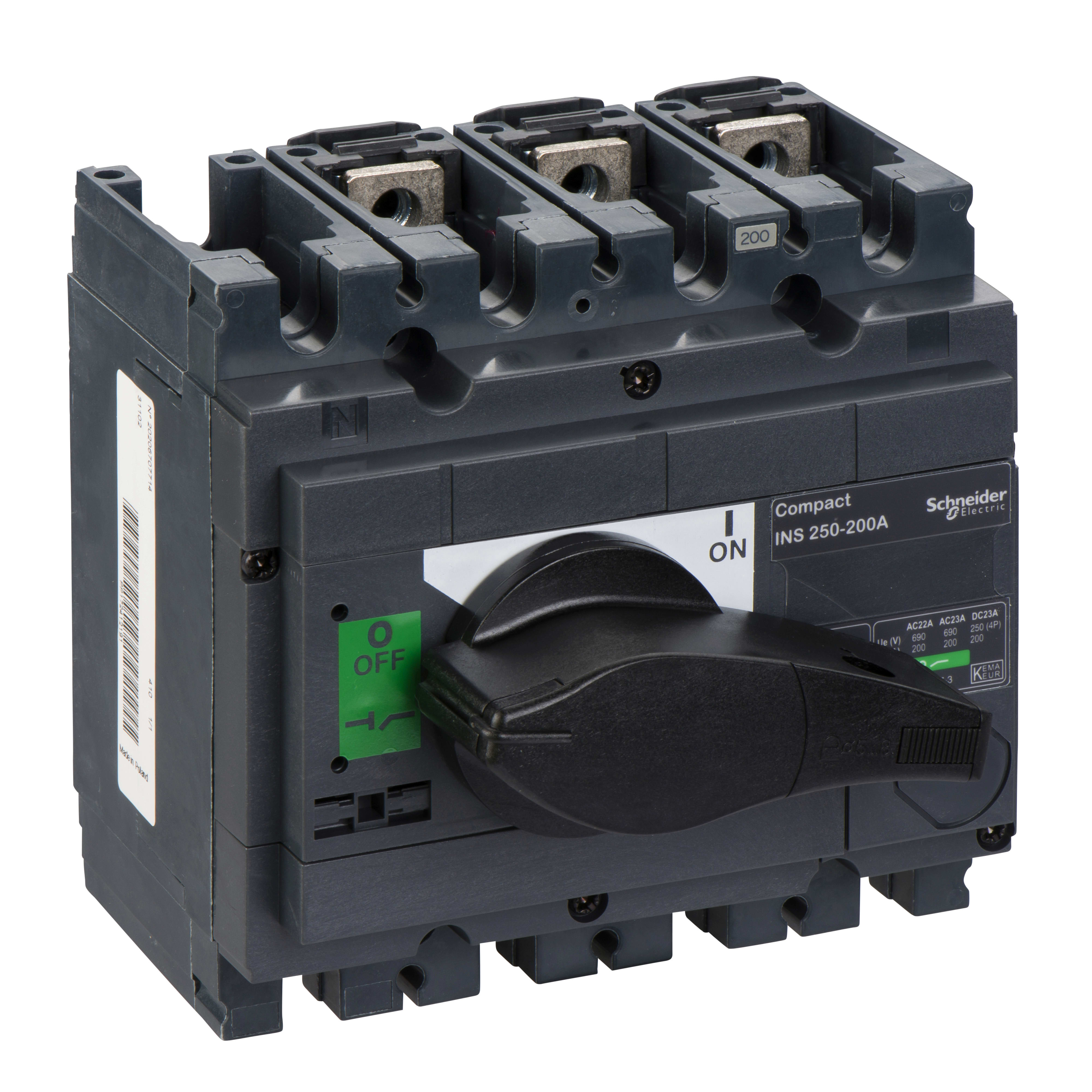 SCHNEIDER ELECTRIC - INS250 200A FISSO ANT 3P MAN NERA