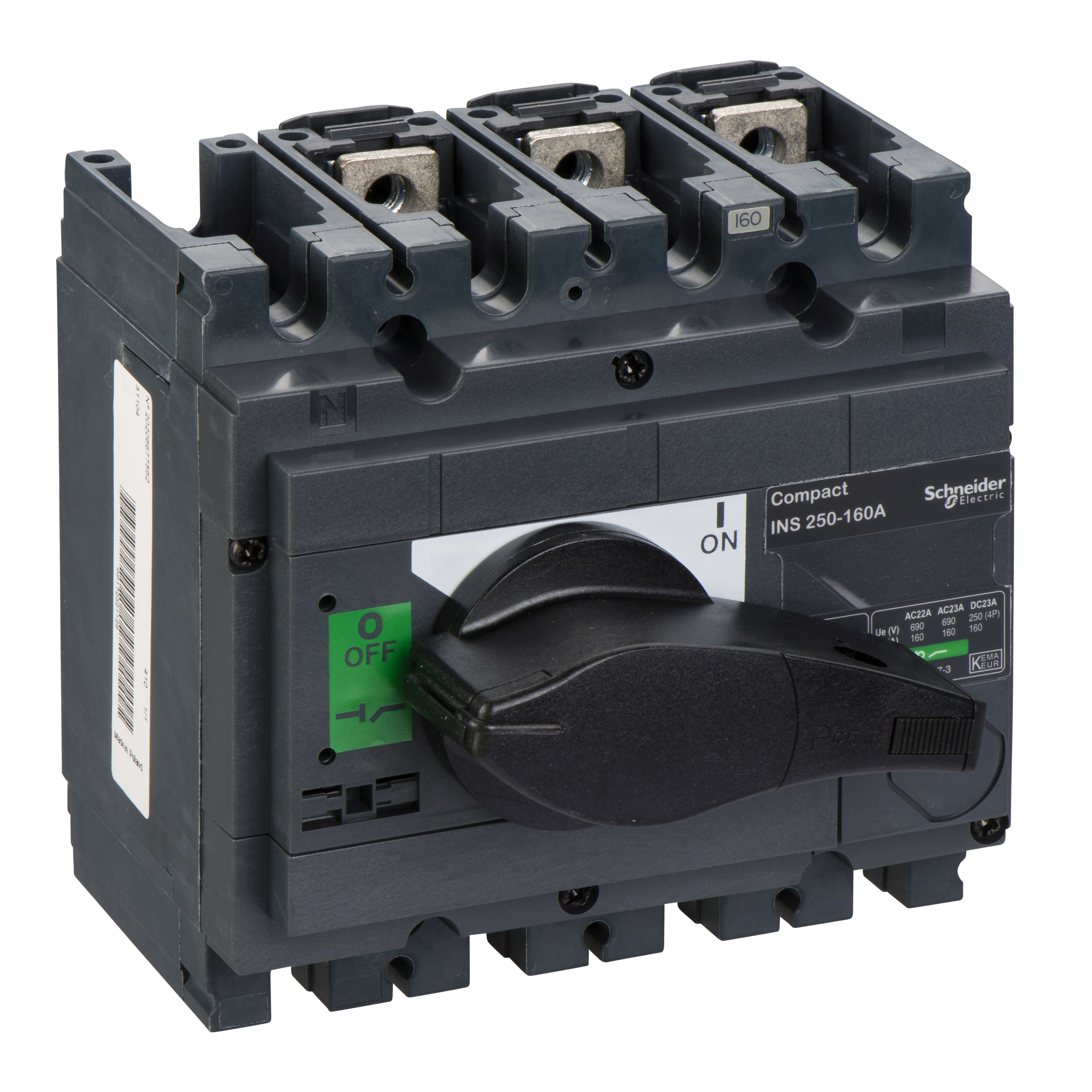 SCHNEIDER ELECTRIC - INS250 160A FISSO ANT 3P MAN NERA