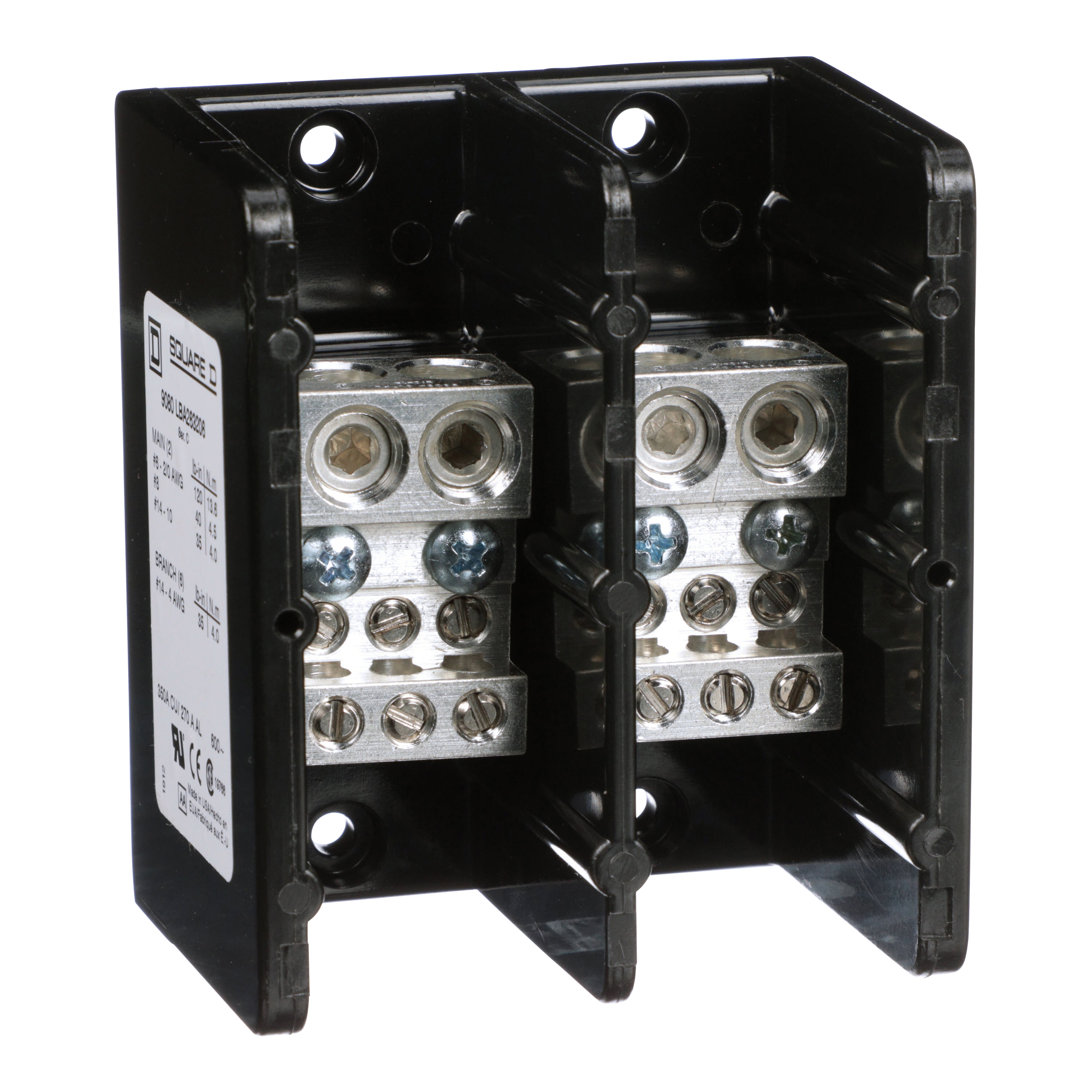 SCHNEIDER ELECTRIC - Blocco di distribuzione alimentazione 600 V 350 A T-LB
