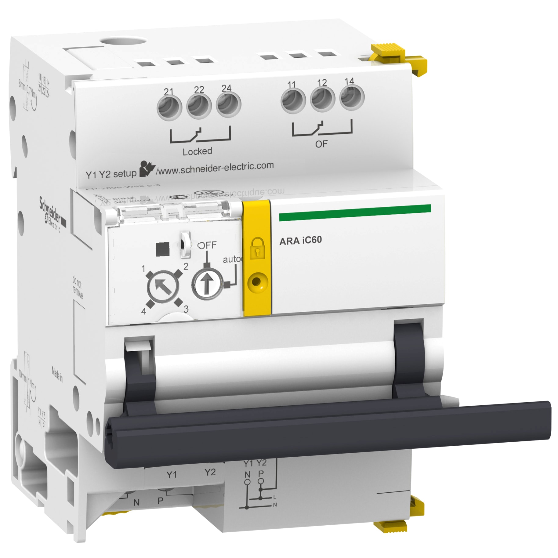 SCHNEIDER ELECTRIC - Ausiliario riarmo automatico ARA 230 Vca 4 prog. per interruttore iC60 1-2P