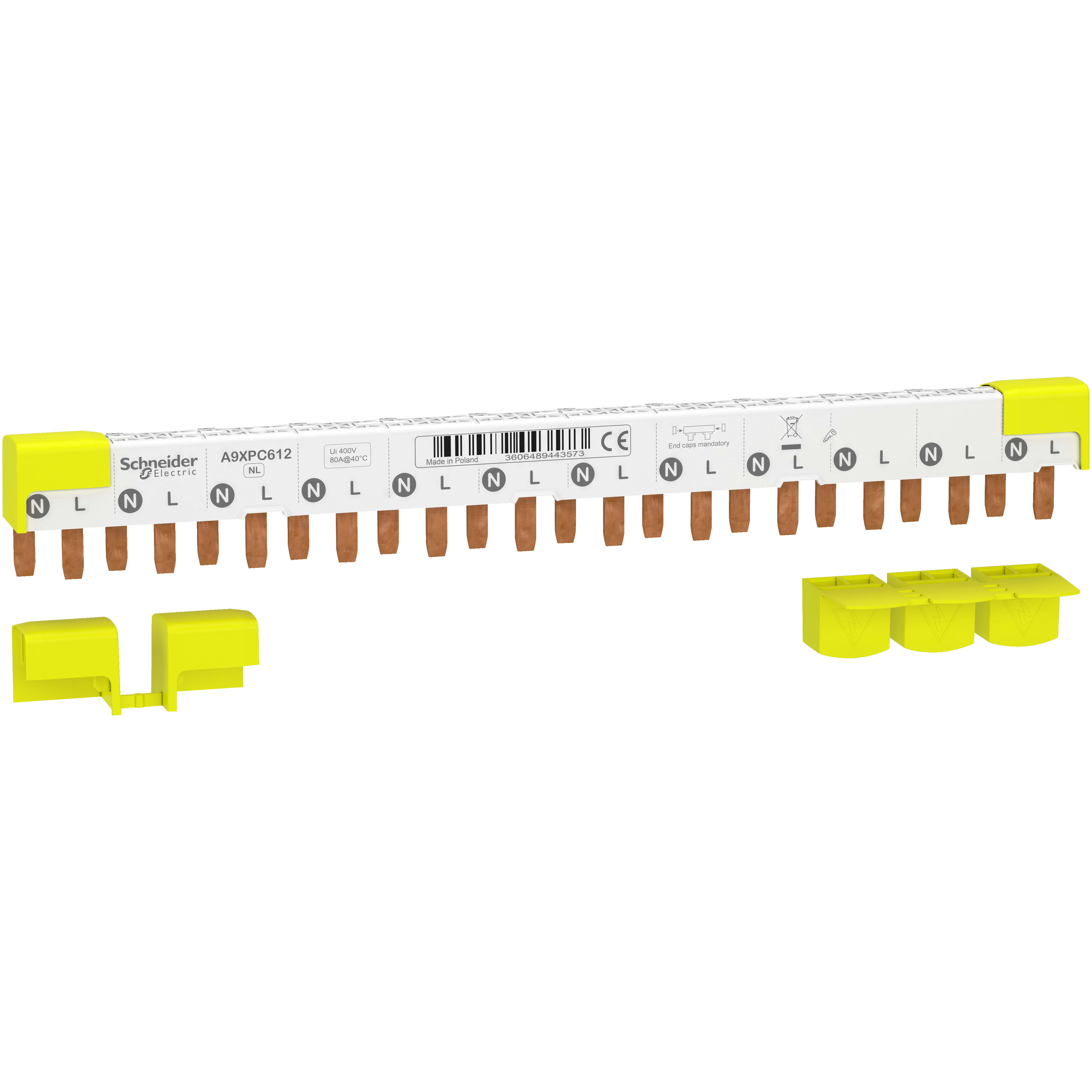 SCHNEIDER ELECTRIC - Pettine iC40 1P+N 12 moduli