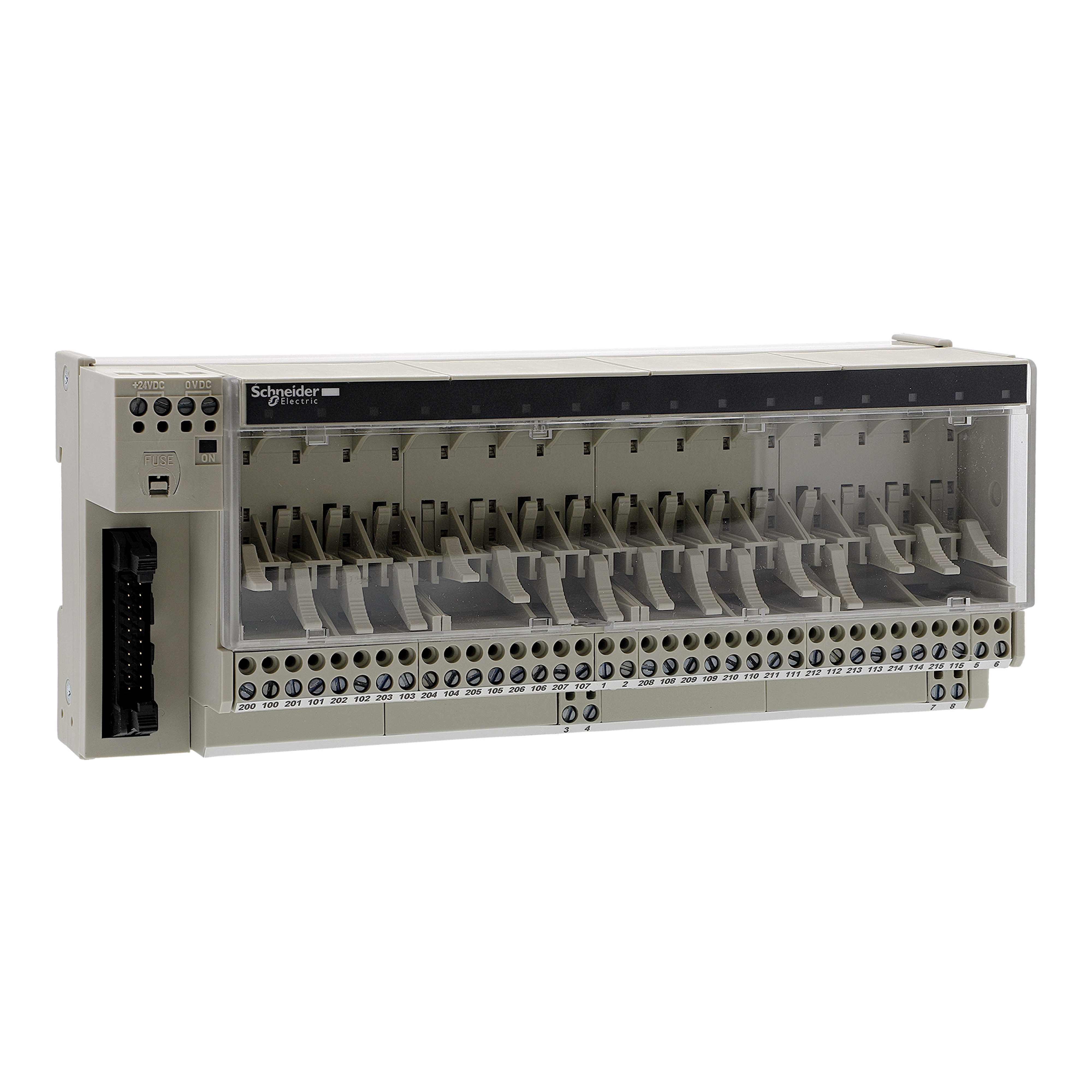 SCHNEIDER ELECTRIC - Sottobase per relè plug-in ABE7 - 16 canali - Relè 10 mm