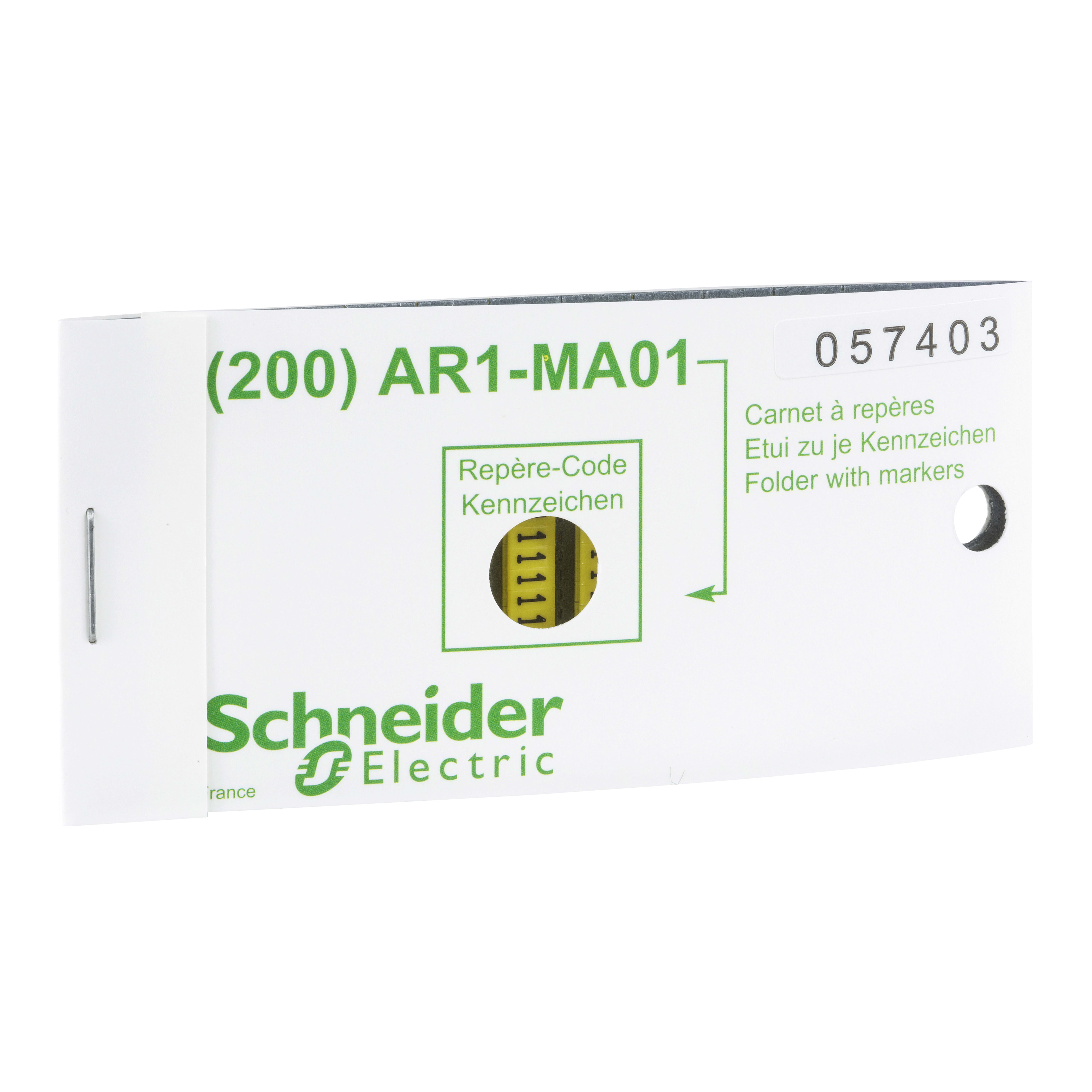 SCHNEIDER ELECTRIC - Etichetta gialla clip-in con carattere alfabetico B - set di 200 - [prezzo per 1000 pz]