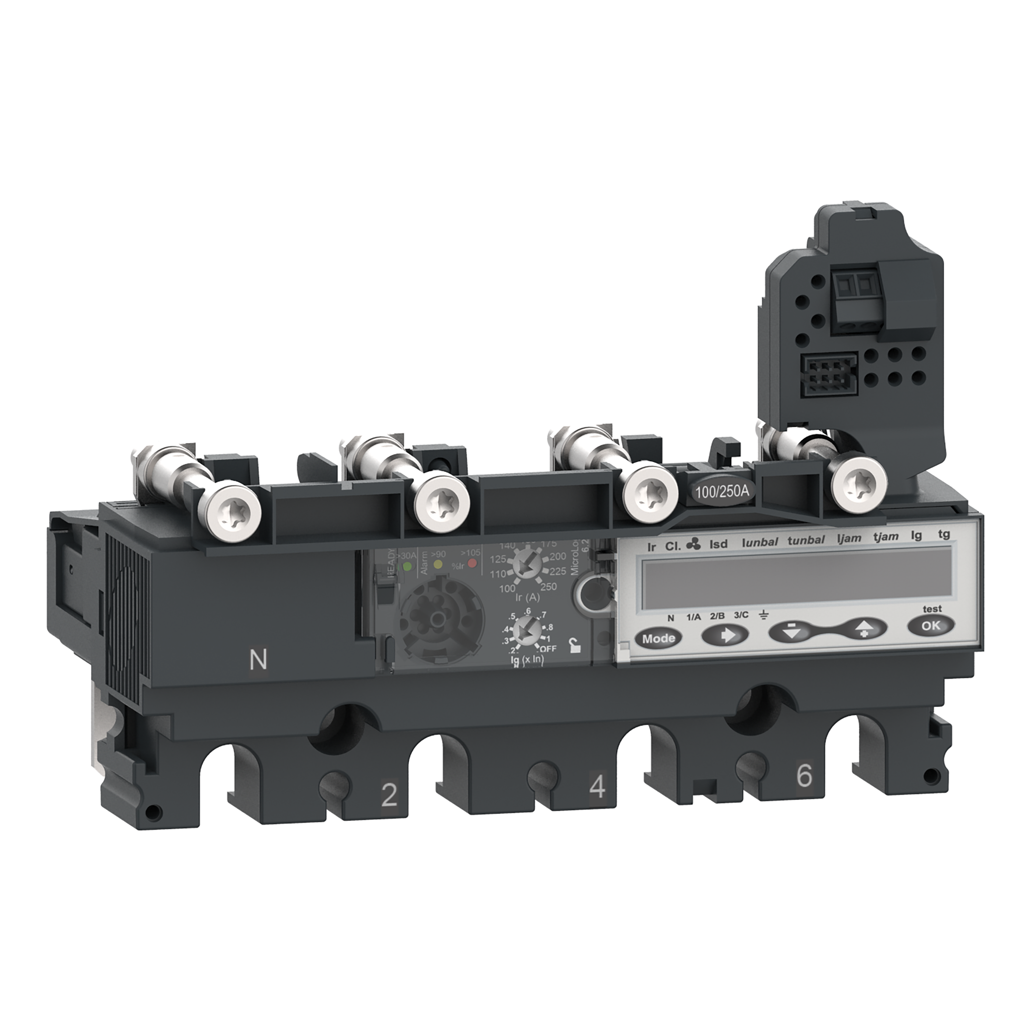SCHNEIDER ELECTRIC - Sganciatore MicroLogic 6.2E, ComPacT NSX250, 4 poli, protezioni elettroniche di base e per correnti differenziali, misuratore di energia, 250A