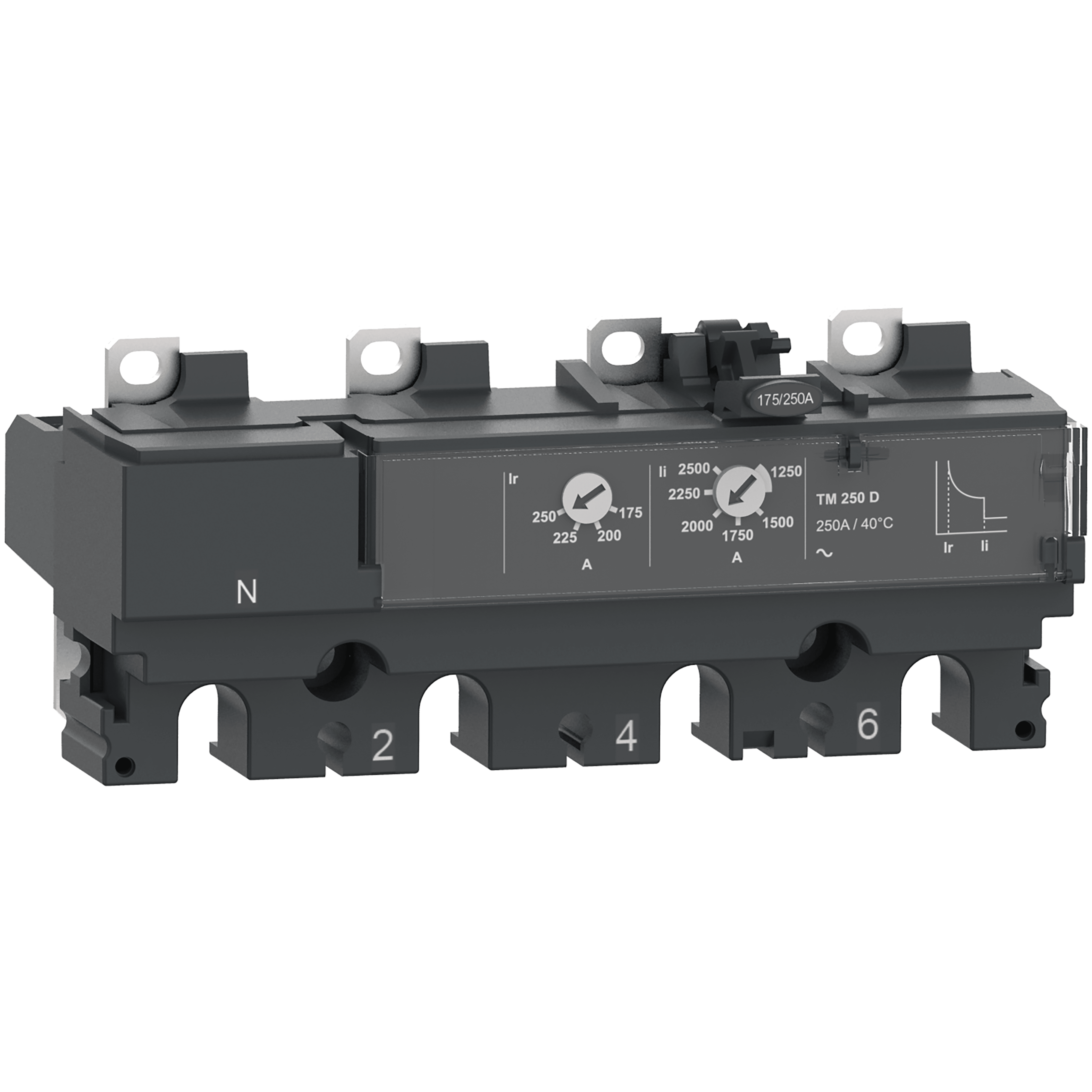 SCHNEIDER ELECTRIC - Sganciatore TM250D, ComPacT NSX250, 4 poli 3D (neutro non protetto), protezioni magnetotermiche, valore nominale 250A