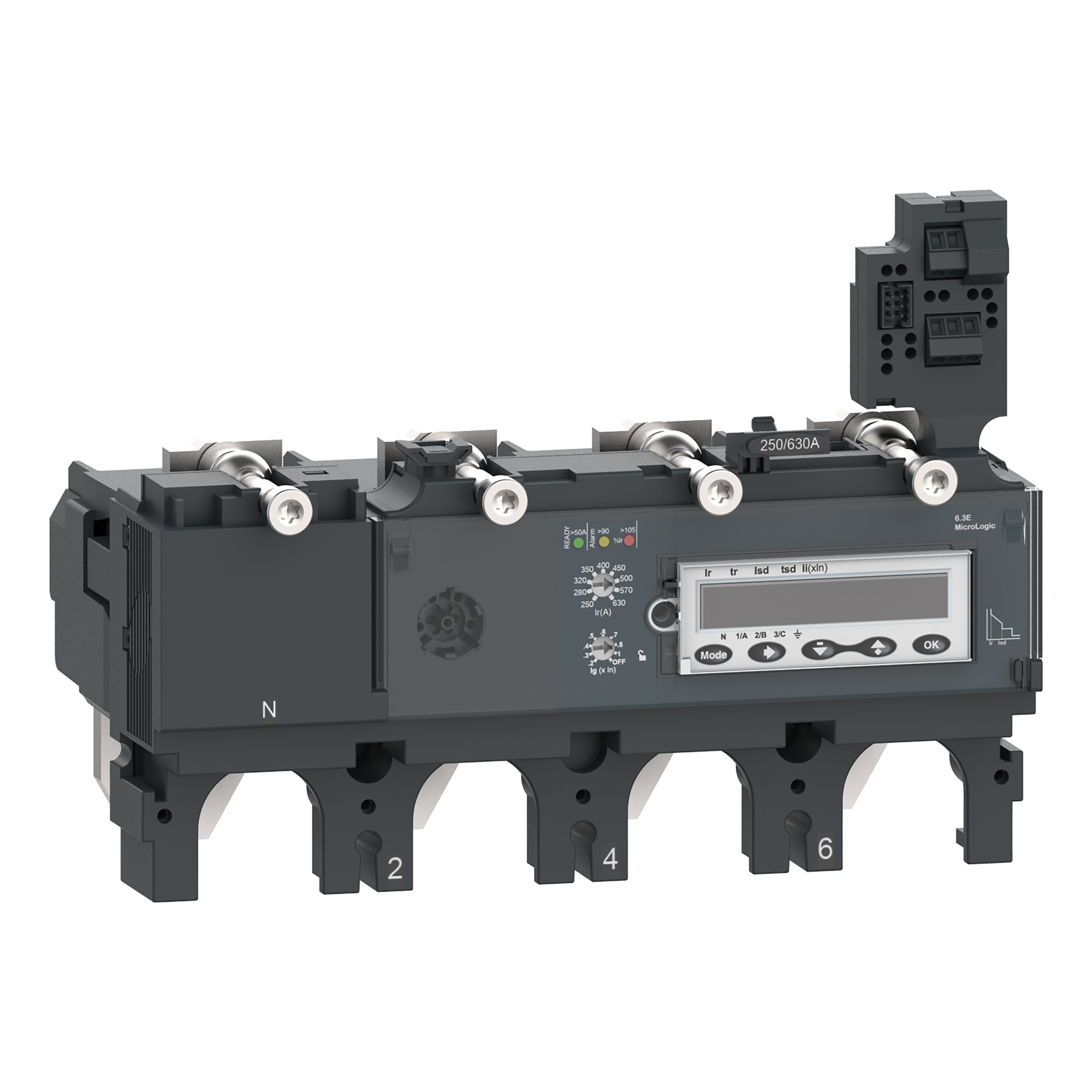 SCHNEIDER ELECTRIC - Sganciatore MicroLogic 6.3E, ComPacT NSX400-630, 4 poli, protezioni di base e per correnti differenziali, misuratore di energia, 400A