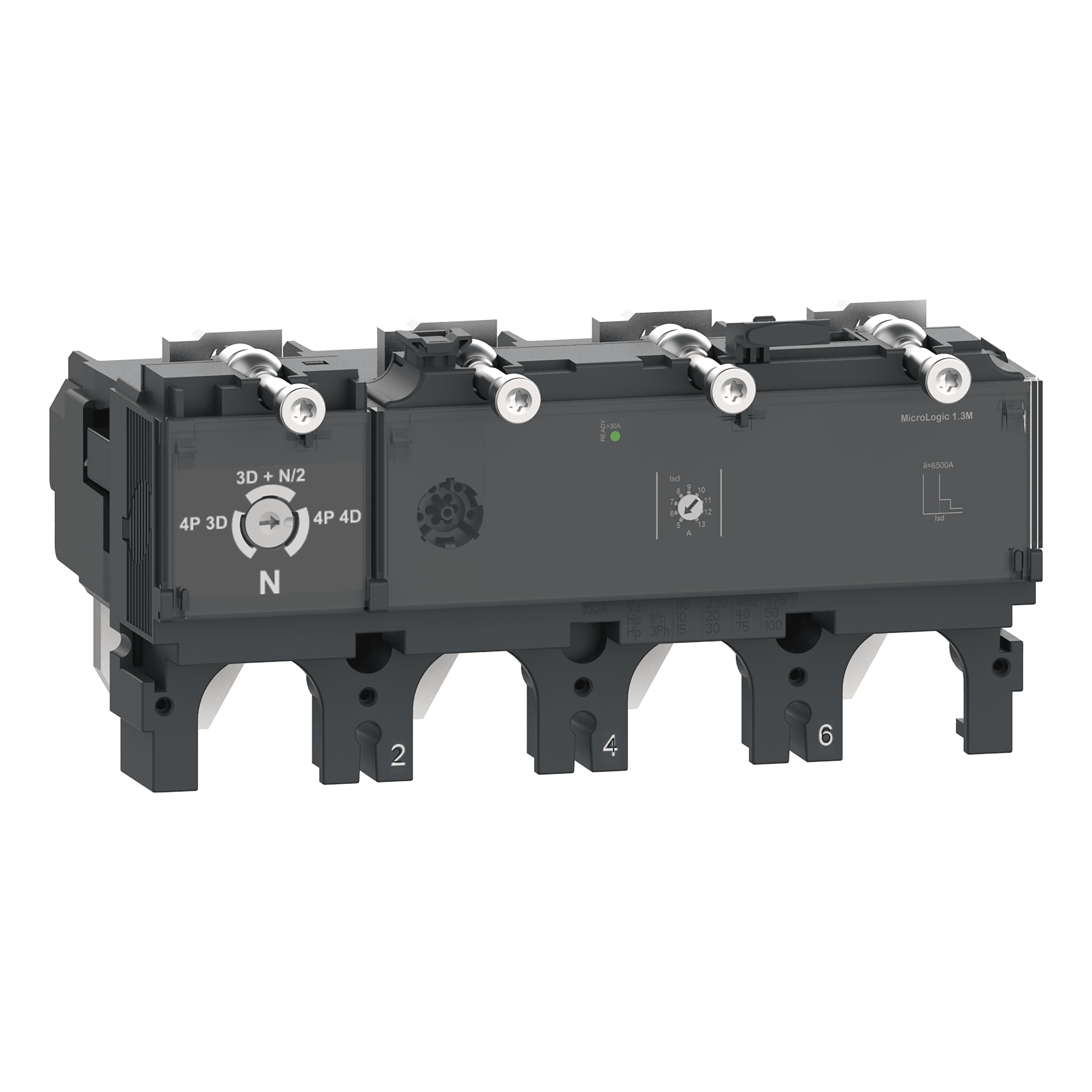 SCHNEIDER ELECTRIC - Sganciatore MicroLogic 1.3M, ComPacT NSX 630, 4 poli 3 D, protezione elettromagnetica, protezione motore, 500A