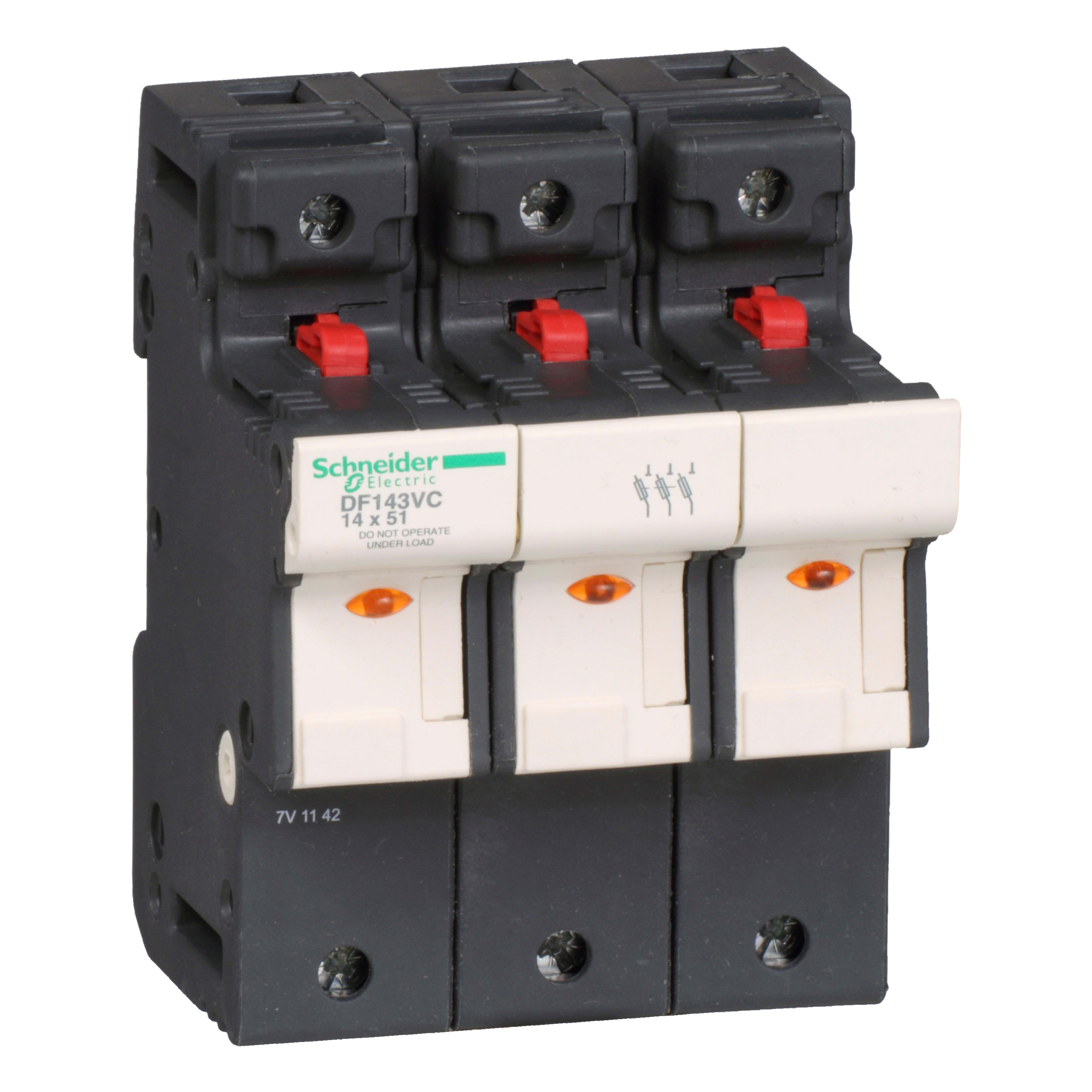 SCHNEIDER ELECTRIC - Portafusibile TeSys DF 50A - fusibile 14x51 3P con LED