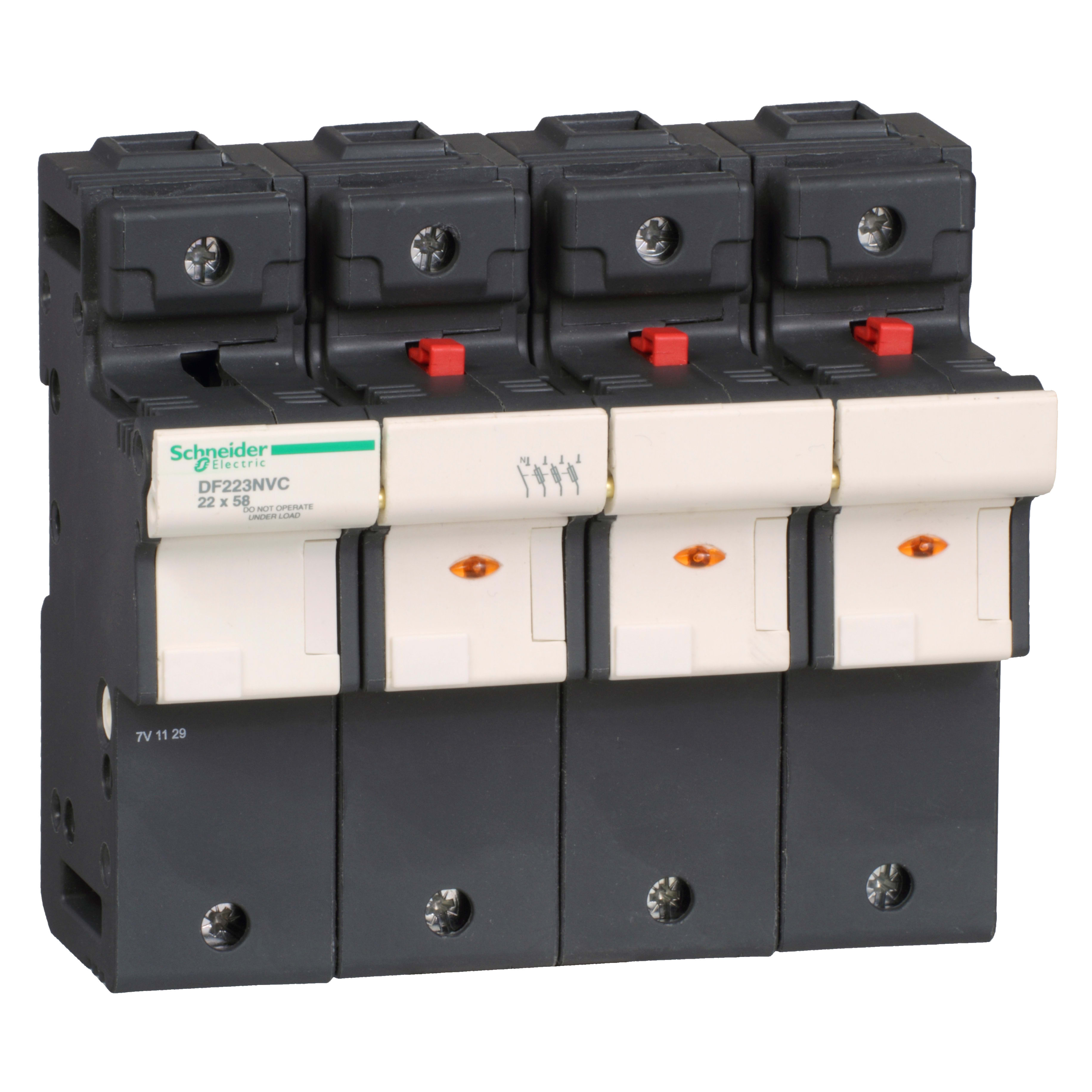 SCHNEIDER ELECTRIC - Portafusibile TeSys DF 125A - fusibile 22x58 3P+N con LED