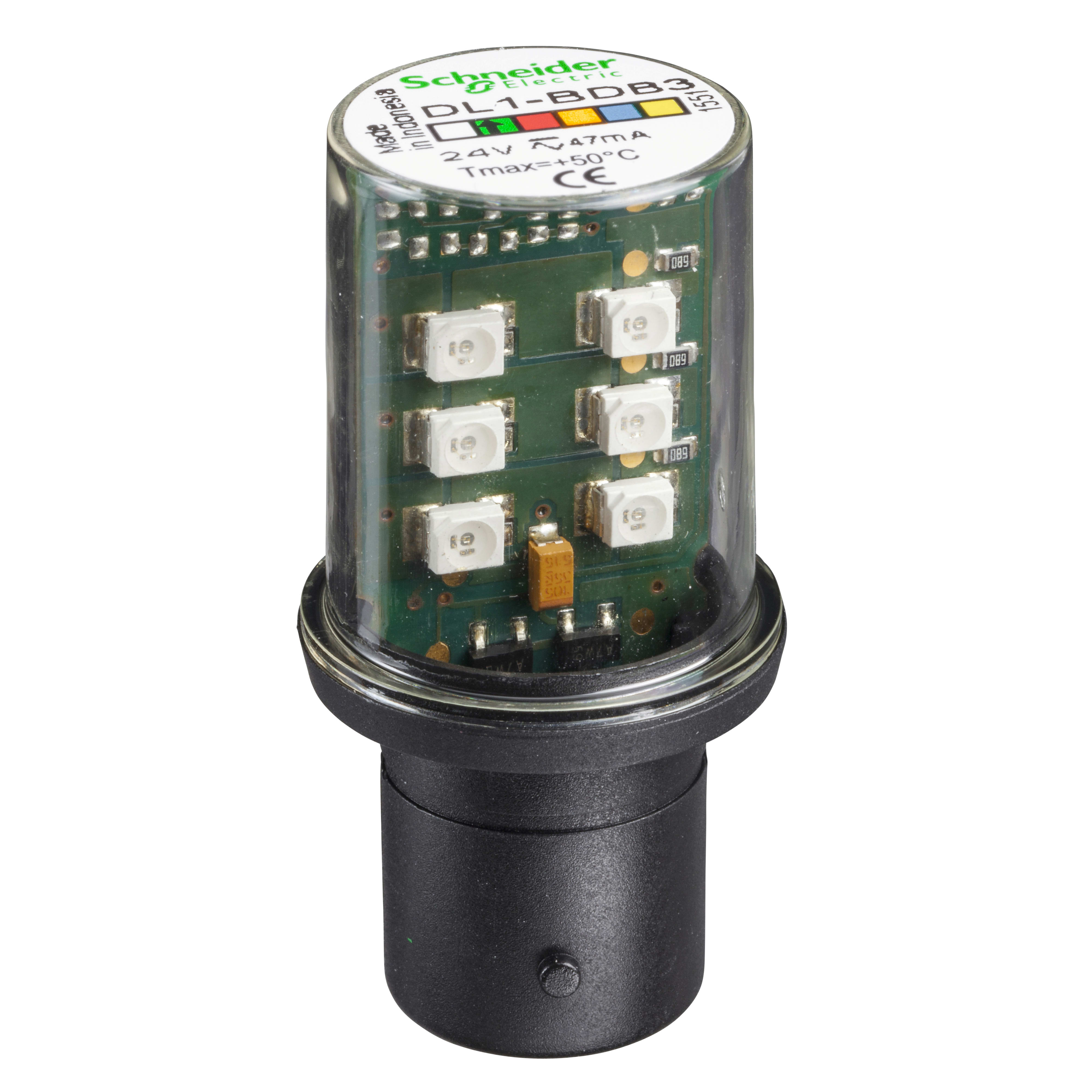 SCHNEIDER ELECTRIC - Lampadina LED verde - BA 15D - 24 V DL1BDB3