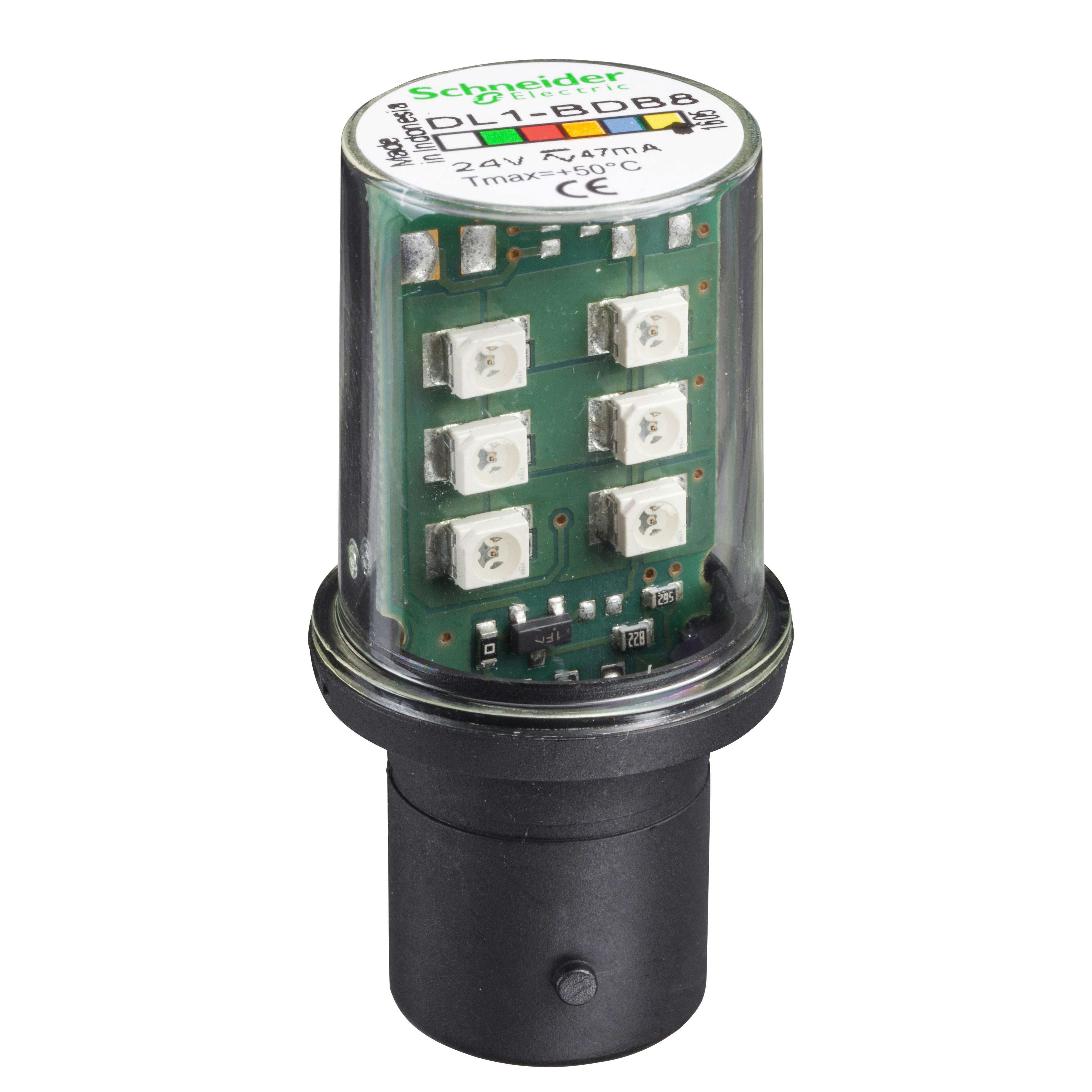 SCHNEIDER ELECTRIC - Lampadina LED gialla-arancio - BA 15D - 24 V