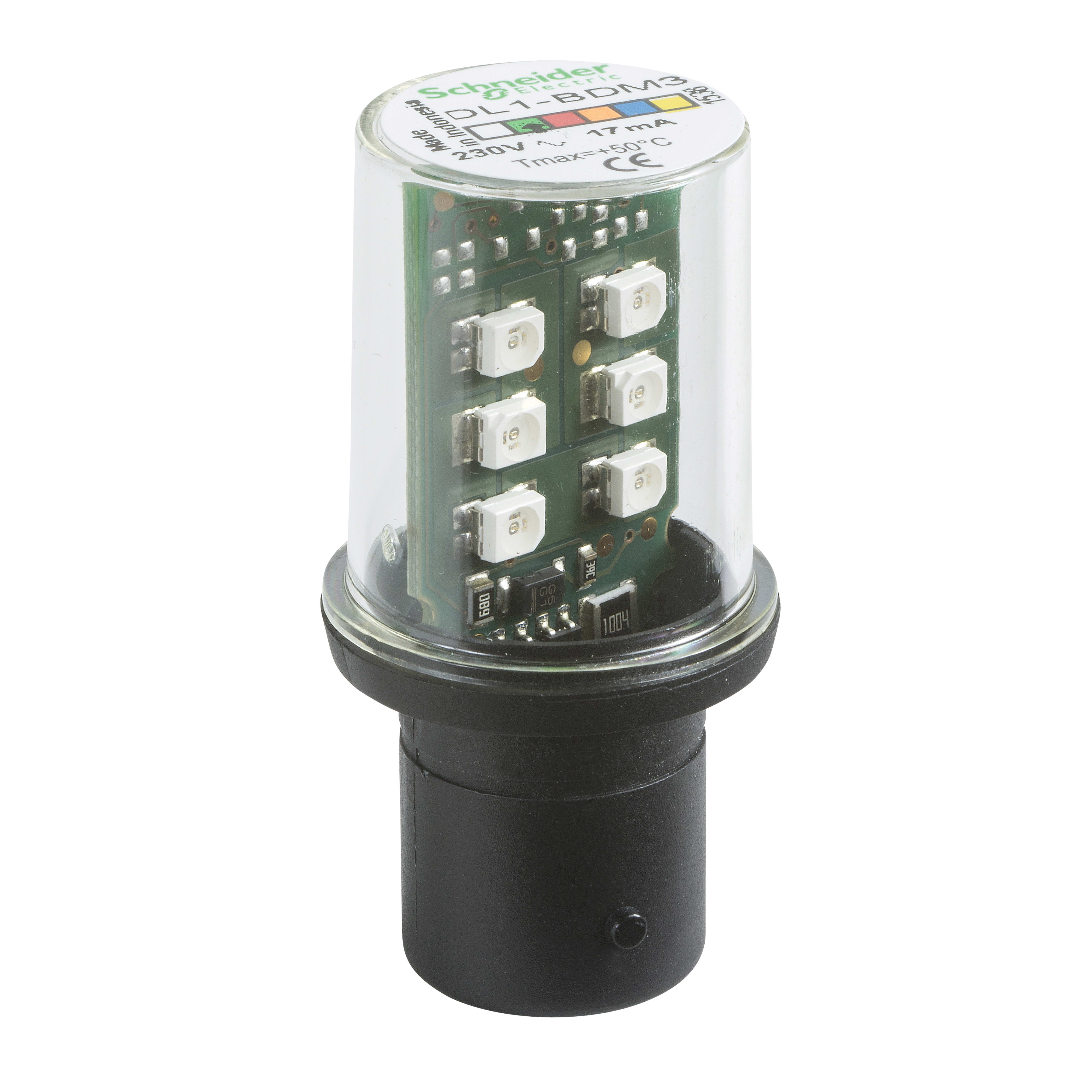 SCHNEIDER ELECTRIC - Lampadina LED verde - BA 15D - 230 V