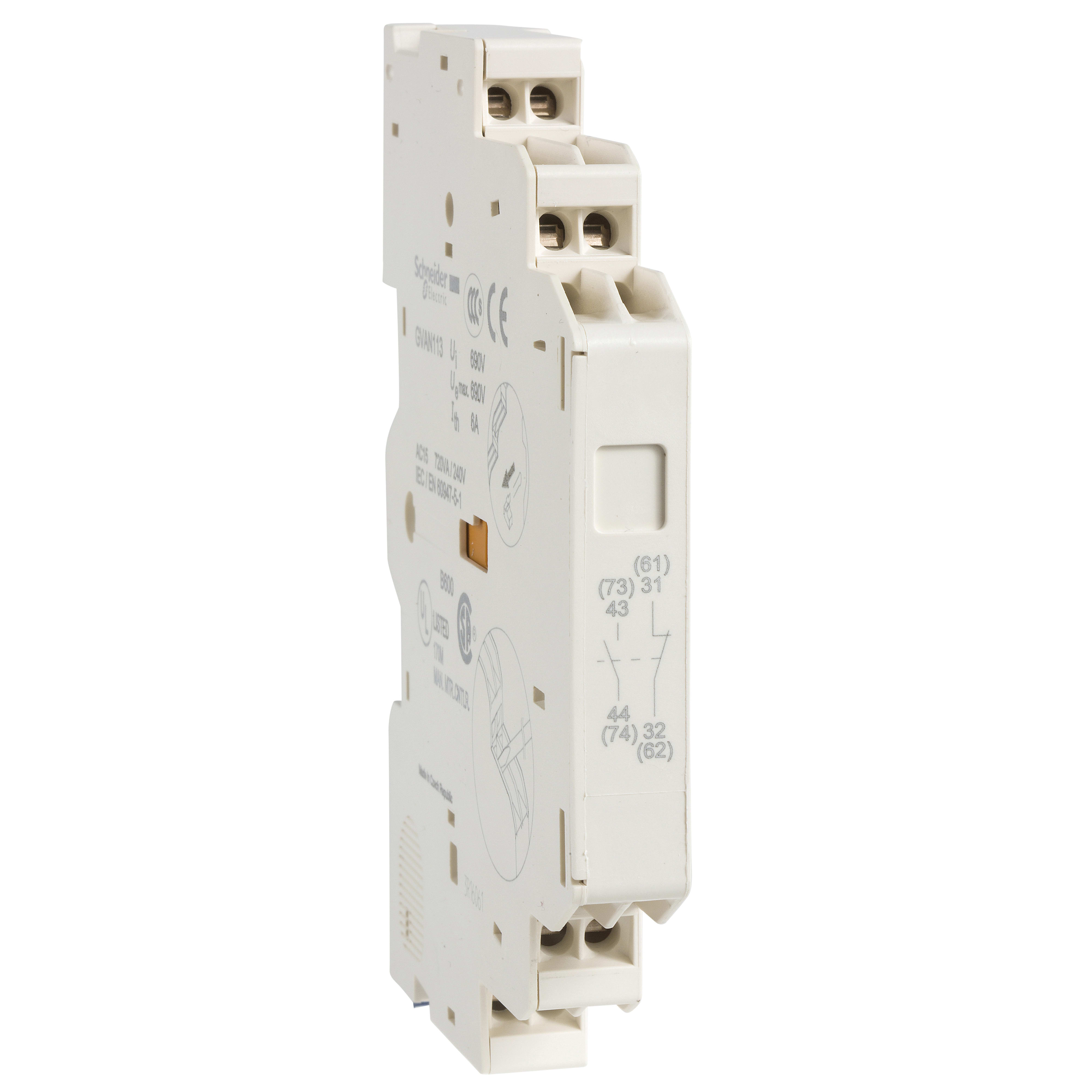 SCHNEIDER ELECTRIC - Contatti ausiliari istantanei TeSys GV - laterale 1NO 1NC - molla