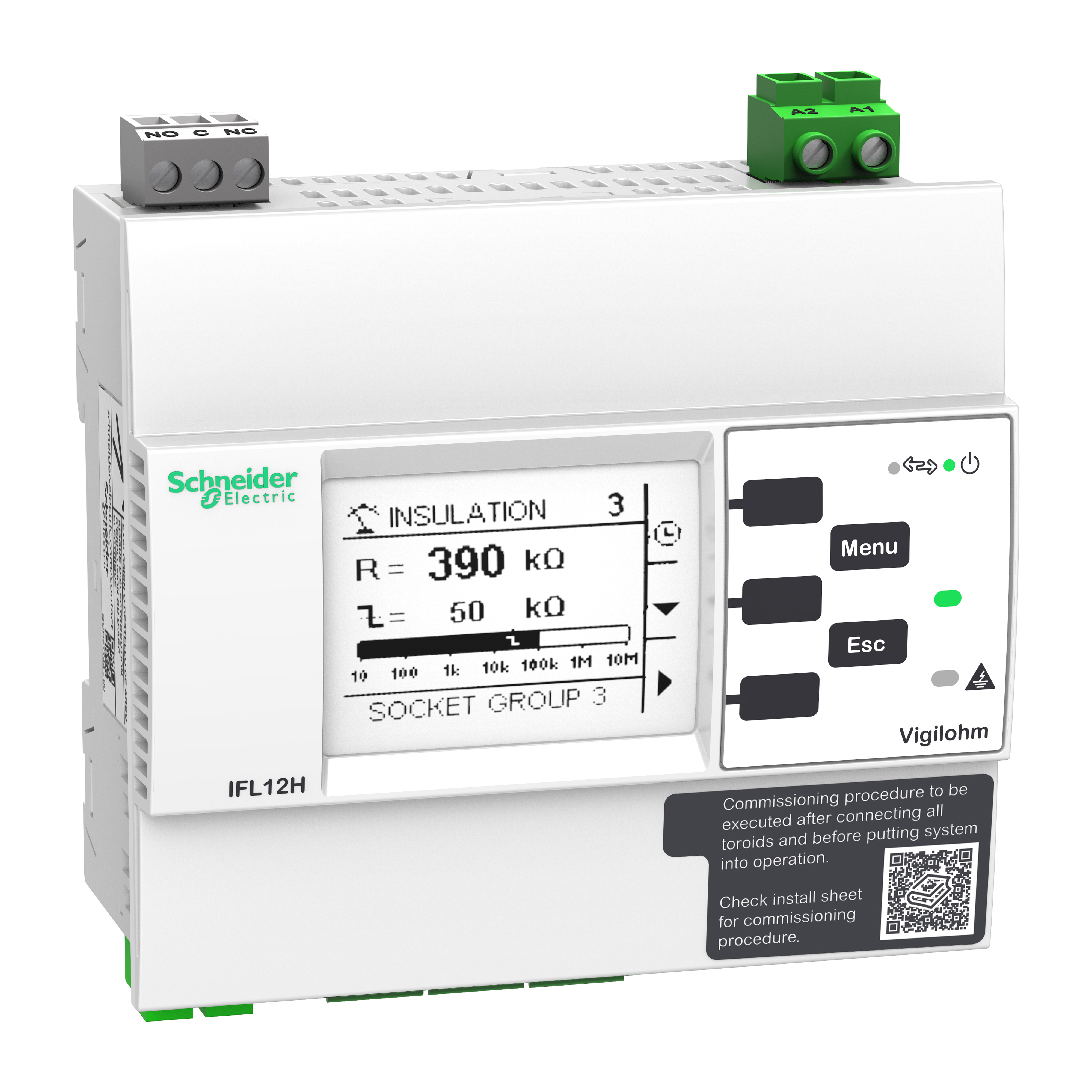 SCHNEIDER ELECTRIC - Localizzatore guasti 12 canali per ospedali, Modbus, 110-230 Vca, 125-250 Vcc