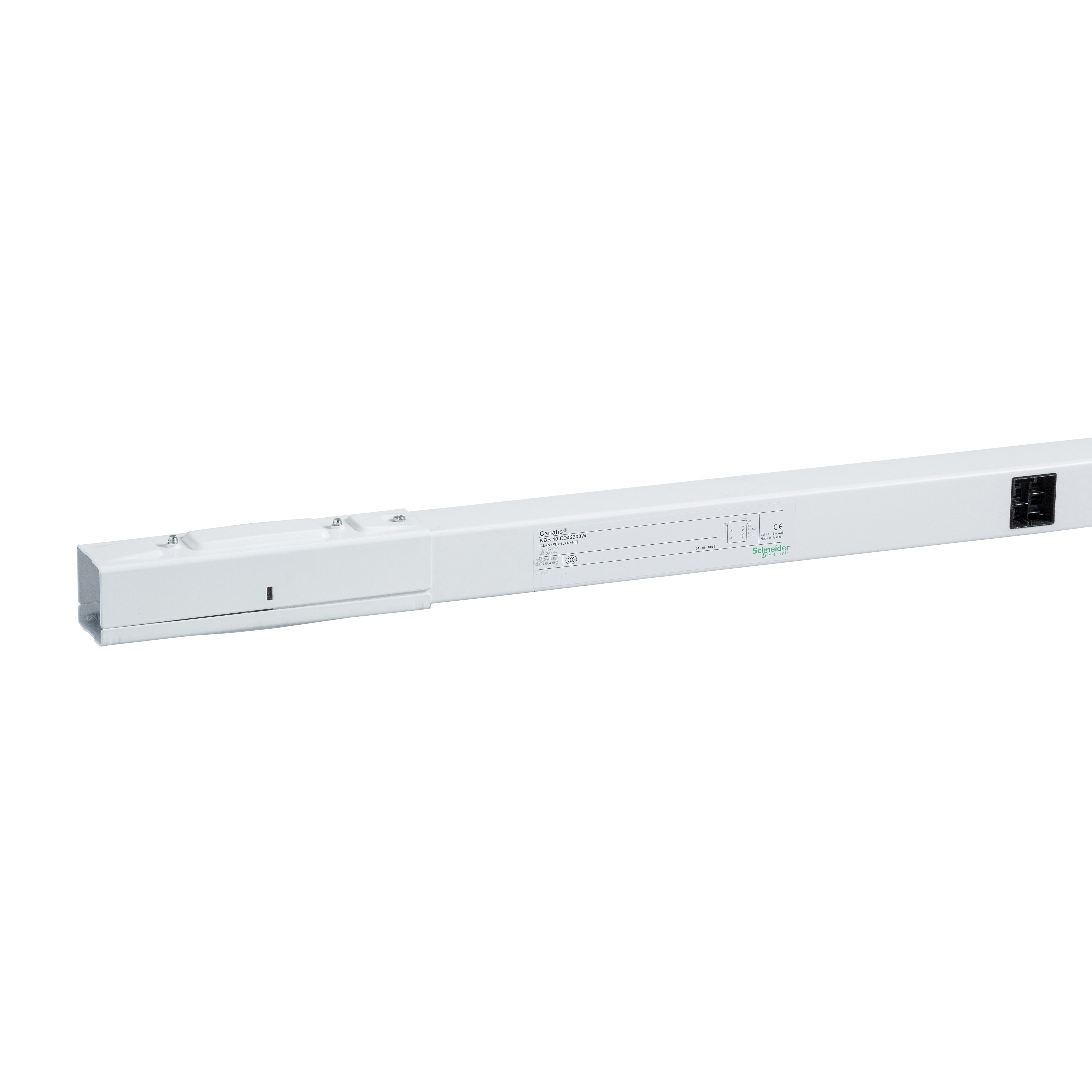 SCHNEIDER ELECTRIC - Canalis - Elemento rettilineo - 40 A - 3 m - 2 circuiti - Telecomando - Bianco