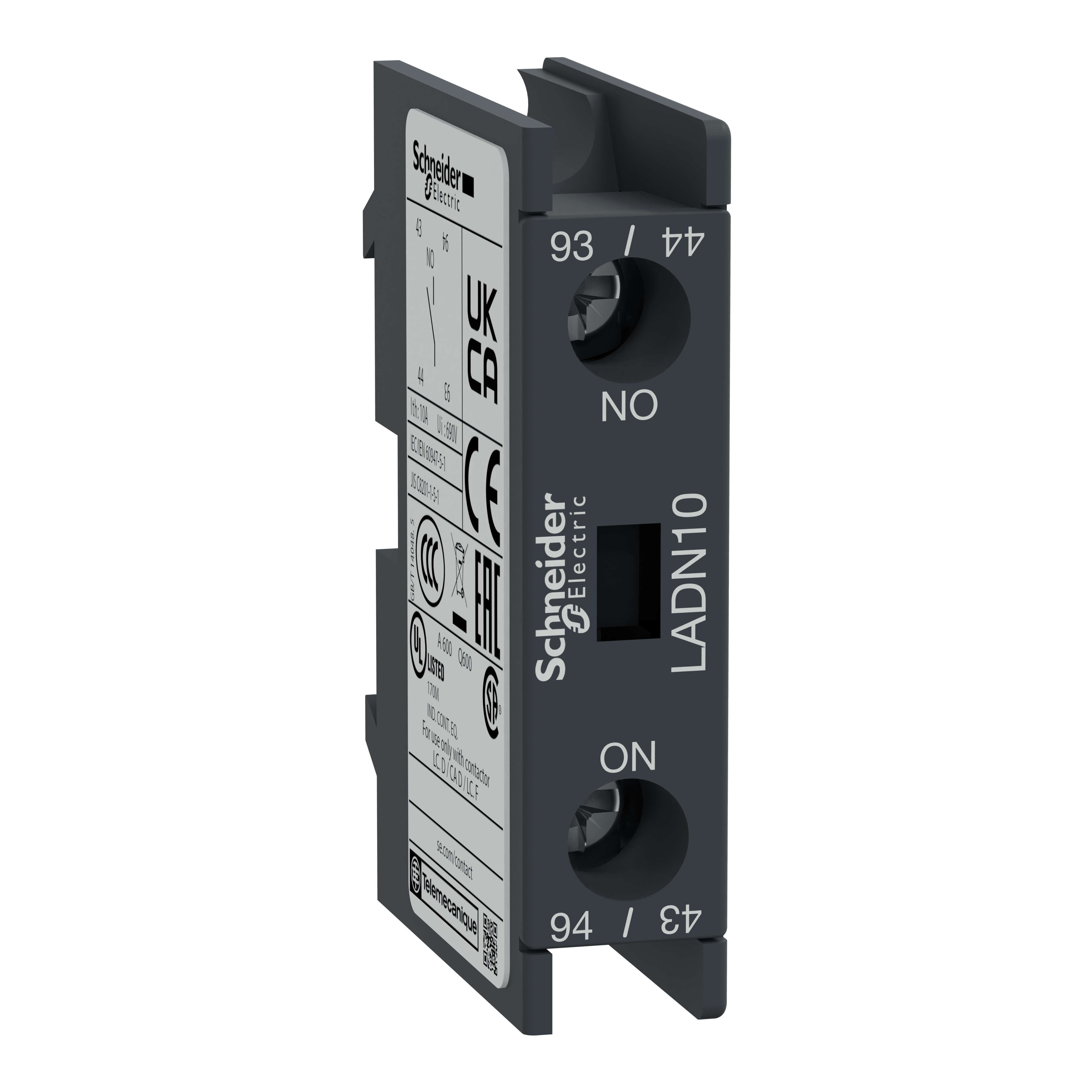 SCHNEIDER ELECTRIC - Blocco contatti ausiliari TeSys - 1 NO - Morsetti a vite