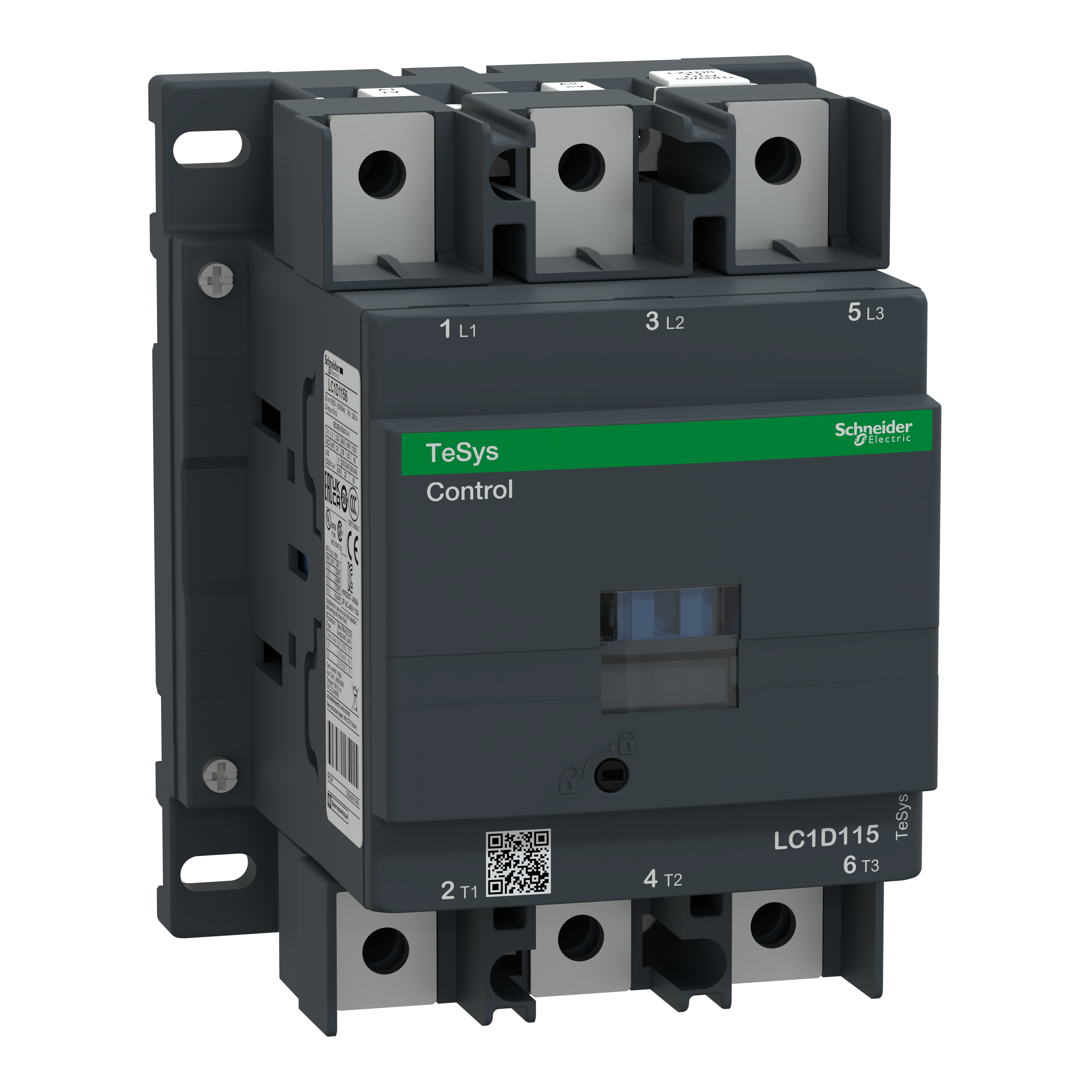 SCHNEIDER ELECTRIC - TeSys D Green contattore - 3P(3 NO) - AC-3 - <.lt->= 440 V 115 A - 440 V AC 50-60 Hz
