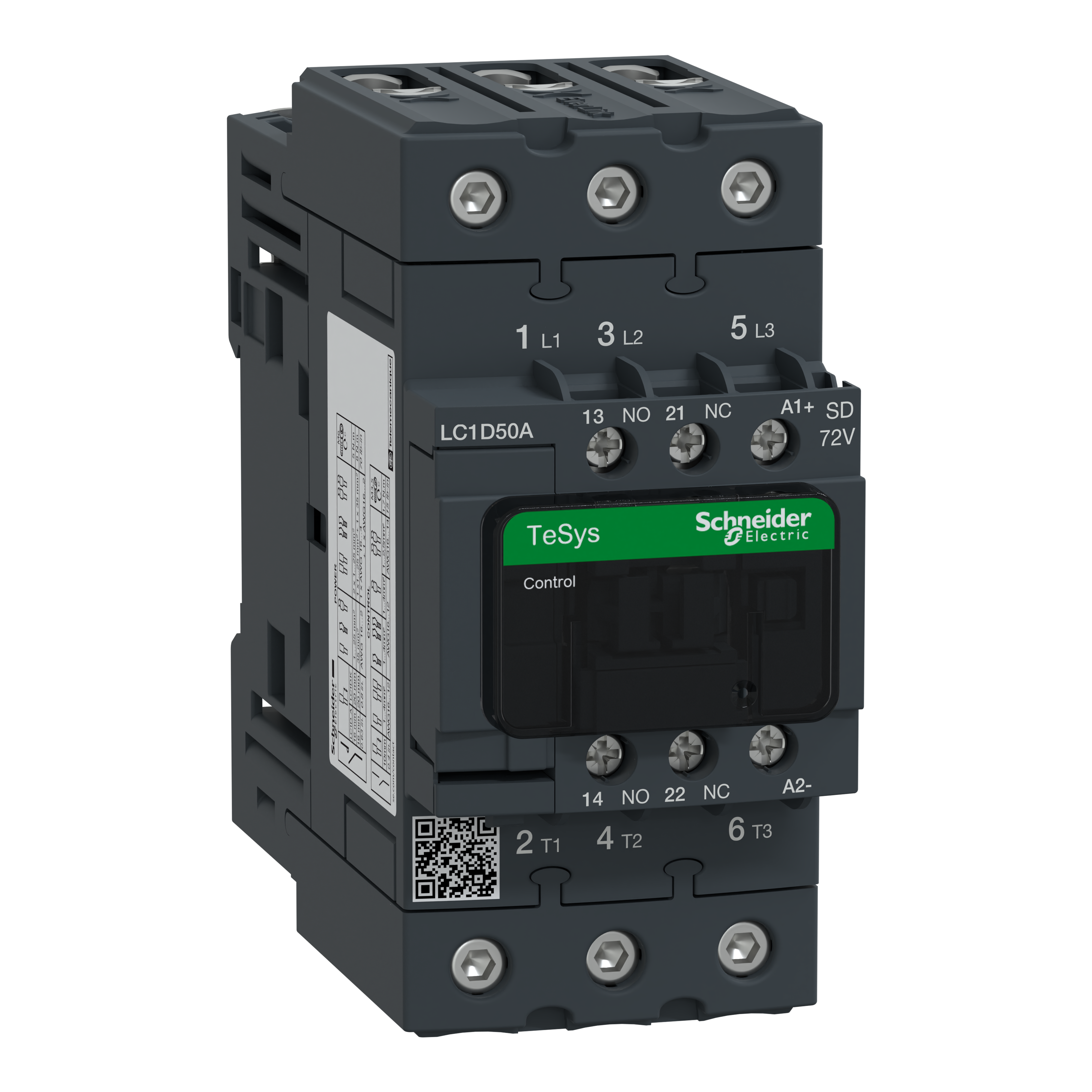 SCHNEIDER ELECTRIC - Contattore TeSys LC1D - 3 poli - AC3 440V 50 A - 72 V CC