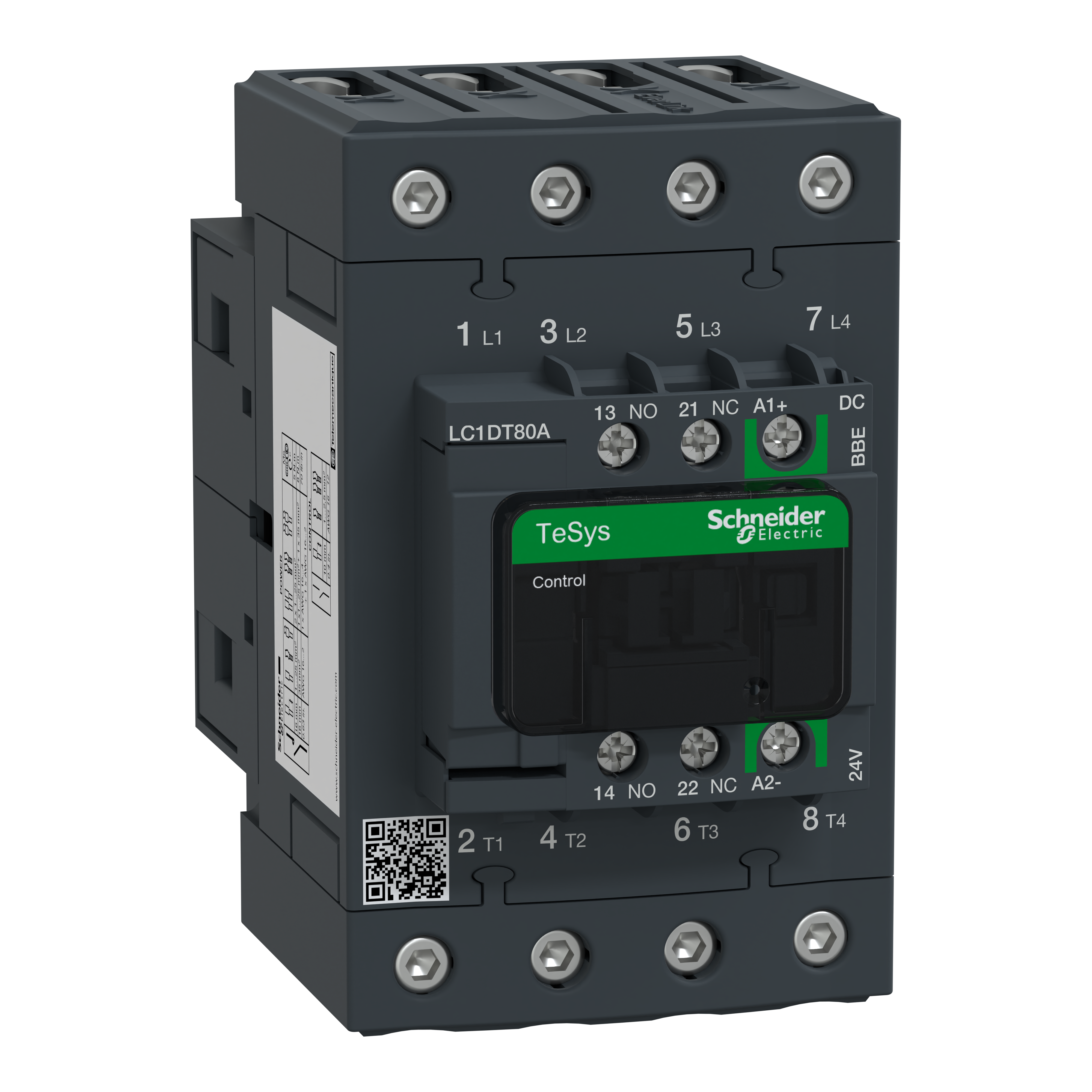 SCHNEIDER ELECTRIC - TeSys D contactor 4P 80A AC-1 up to 440V coil 24V DC Everlink