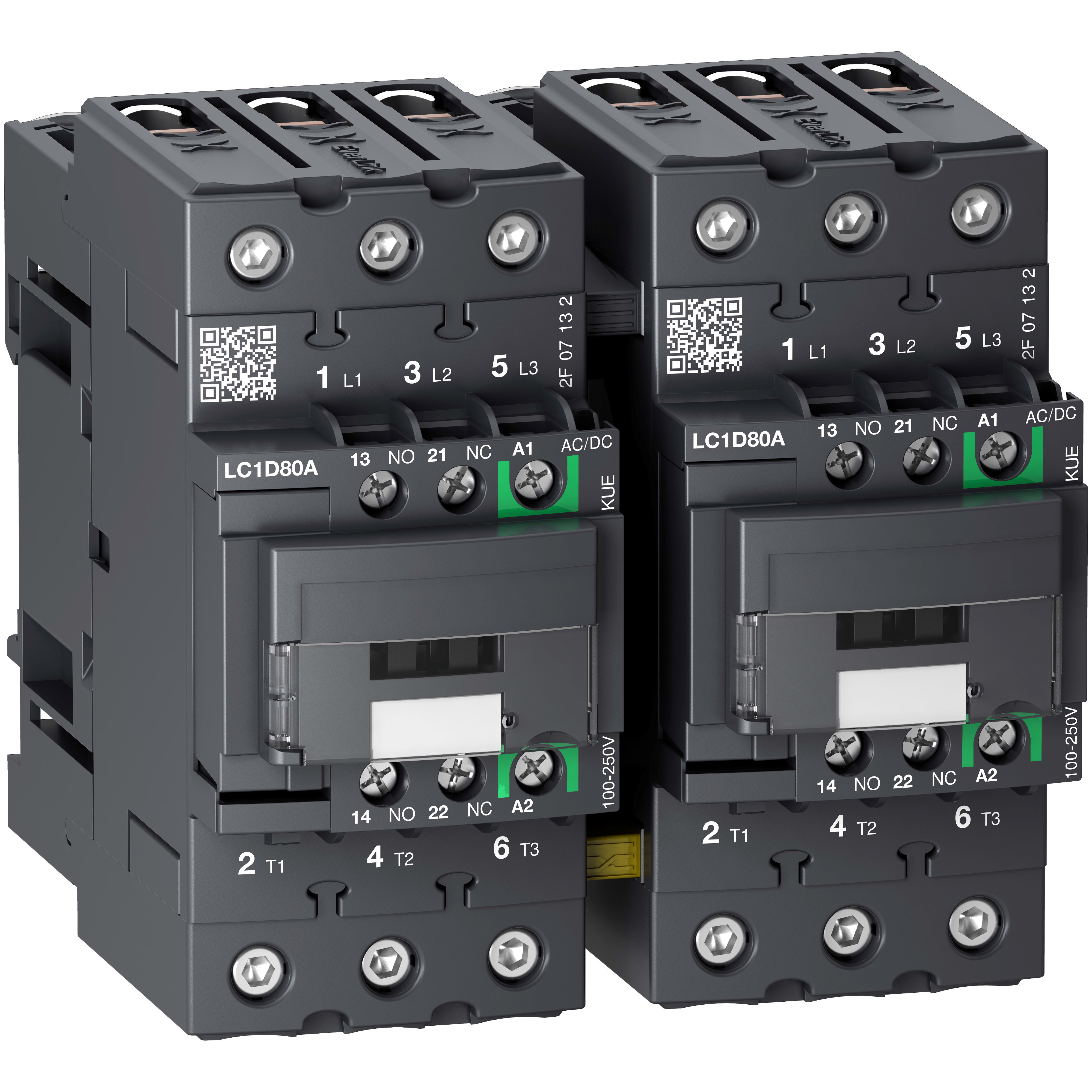 SCHNEIDER ELECTRIC - TeSys D reversing contactor 3P 80A AC-3 up to 440V coil 100-250V AC-DC