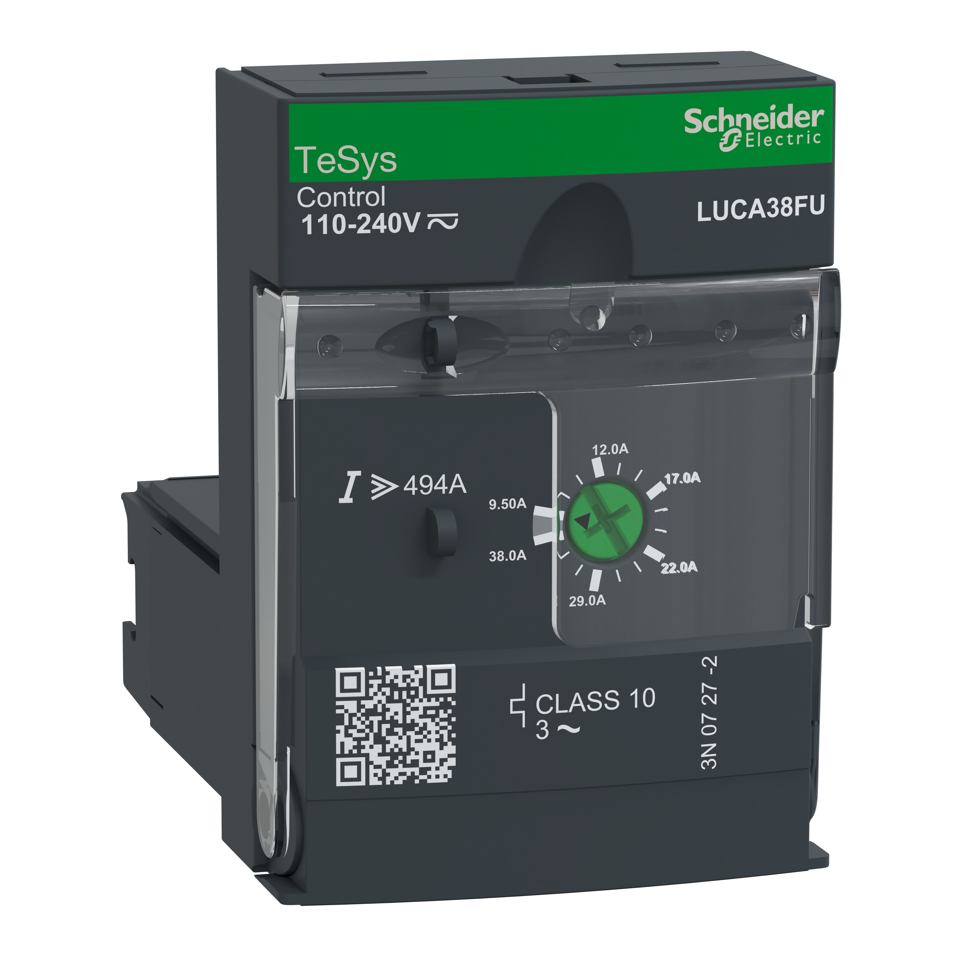 SCHNEIDER ELECTRIC - Unità di controllo standard, TeSys Ultra, 3P, da 9,5 a 38 A, 690 Vca, protezione magnetotermica, classe 10, da 110 a 240 Vca/Vcc
