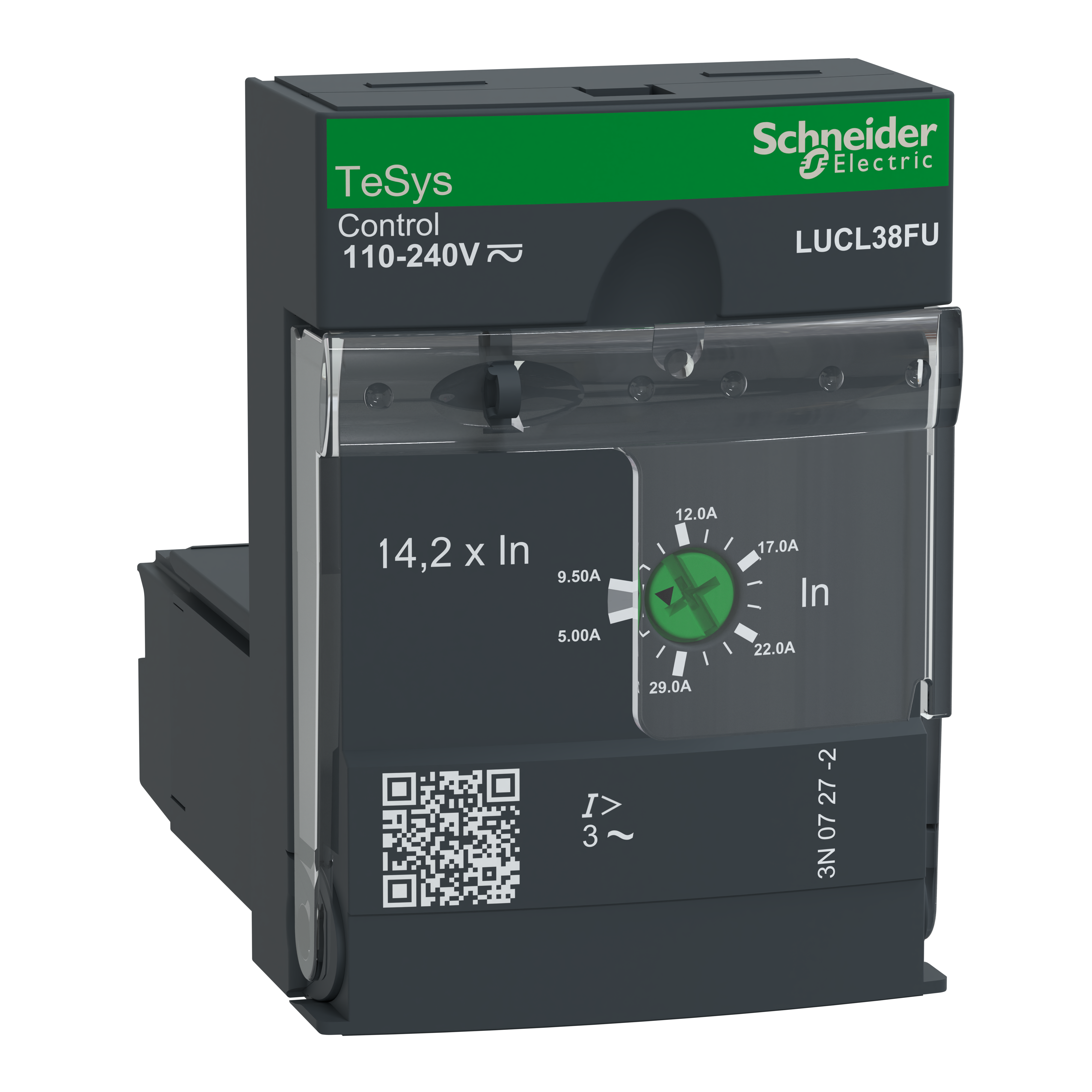 SCHNEIDER ELECTRIC - Unità di controllo standard, TeSys Ultra, 3P, da 9,5 a 38 A, 690 VCA, protezione magnetica, bobina da 110 a 240 VCA/CC