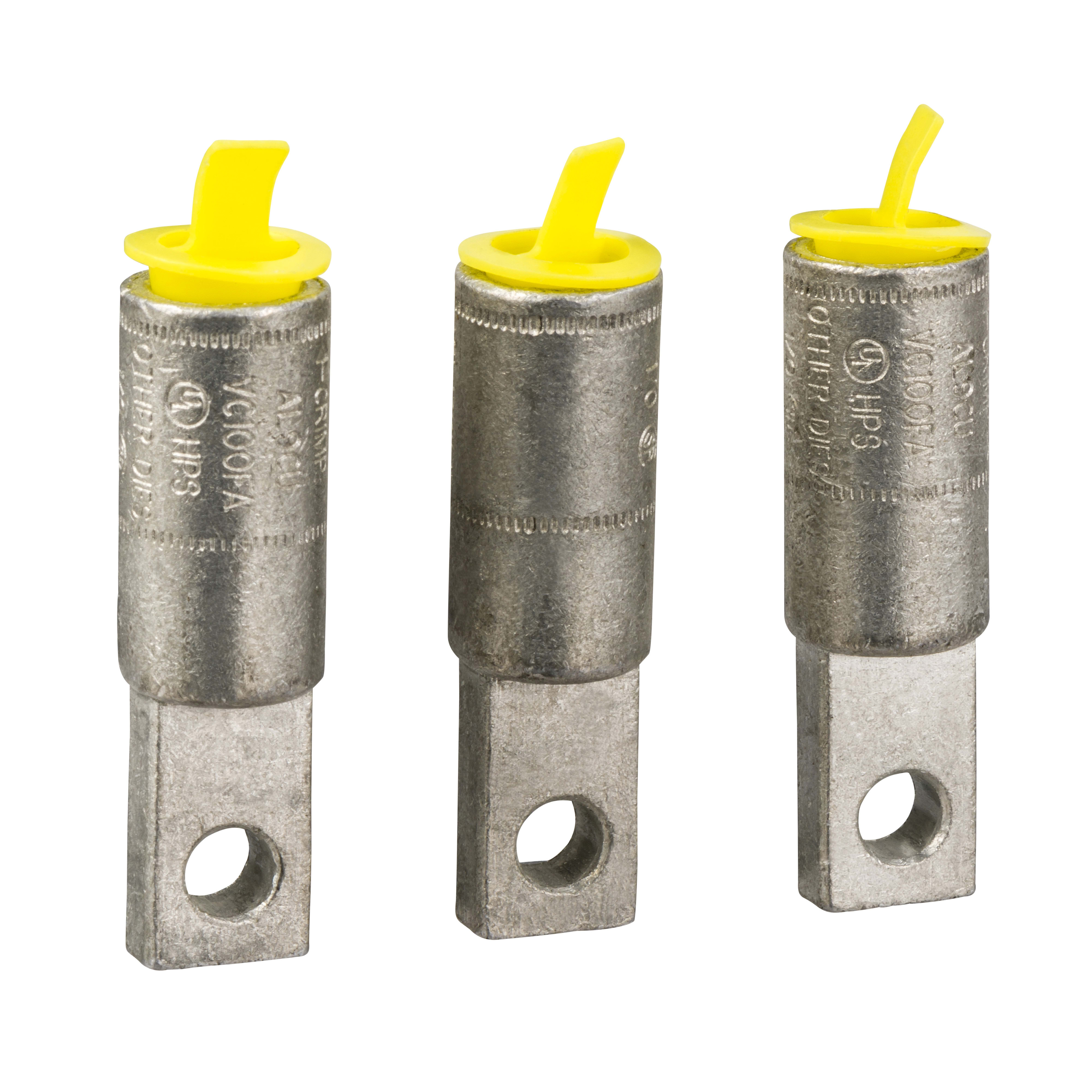 SCHNEIDER ELECTRIC - 3 capicorda per cavi Cu-Al 8-1-0 AWG