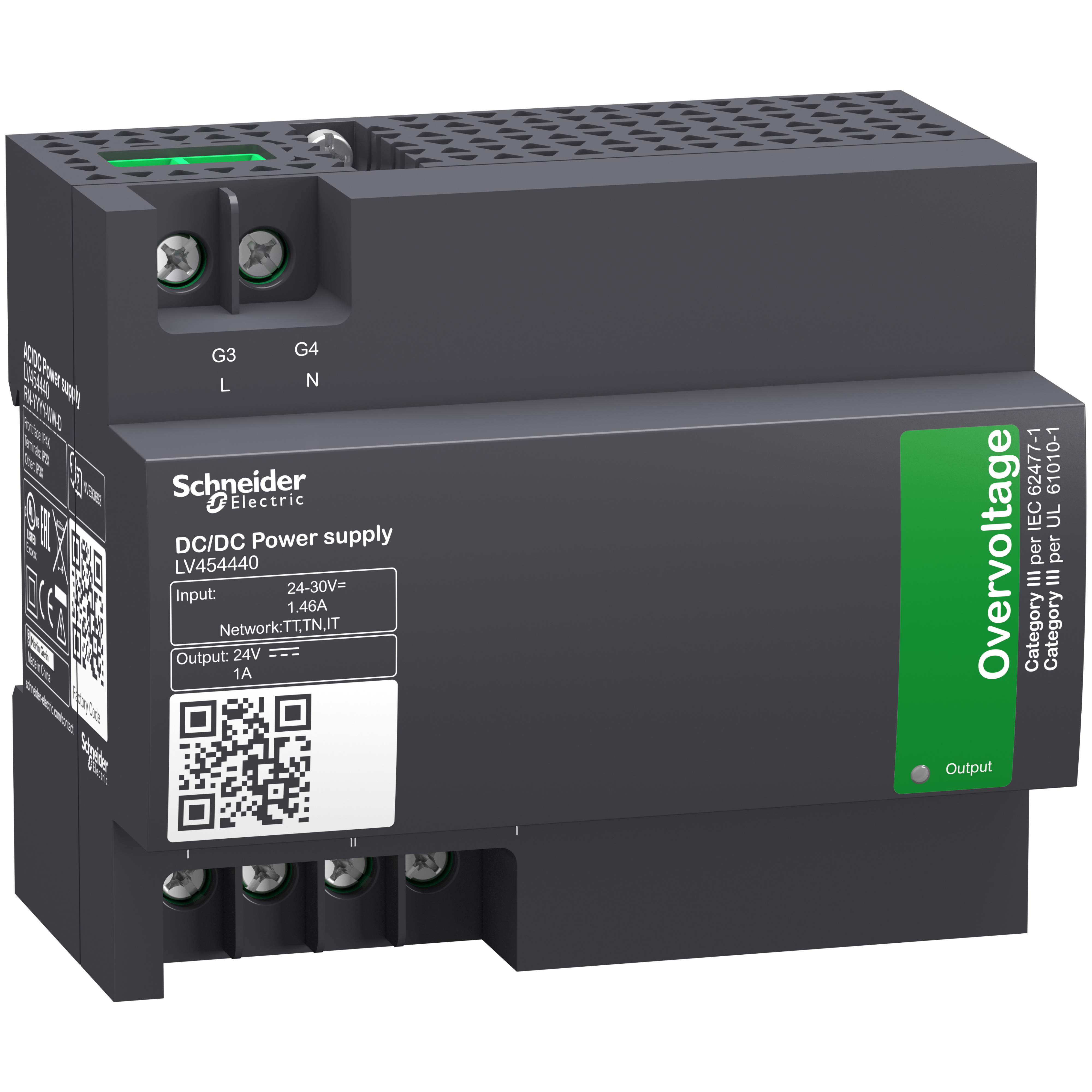 SCHNEIDER ELECTRIC - modulo di alimentazione esterno, tensione di ingresso da 24 V CC a 30 V CC, tensione di uscita 24 V CC, corrente di uscita 1 A