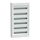 SCHNEIDER ELECTRIC - Centralino per apparecchi modulari, PrismaSeT S, parete, 6 x 24 moduli, 1 morsettiera di terra, senza porta