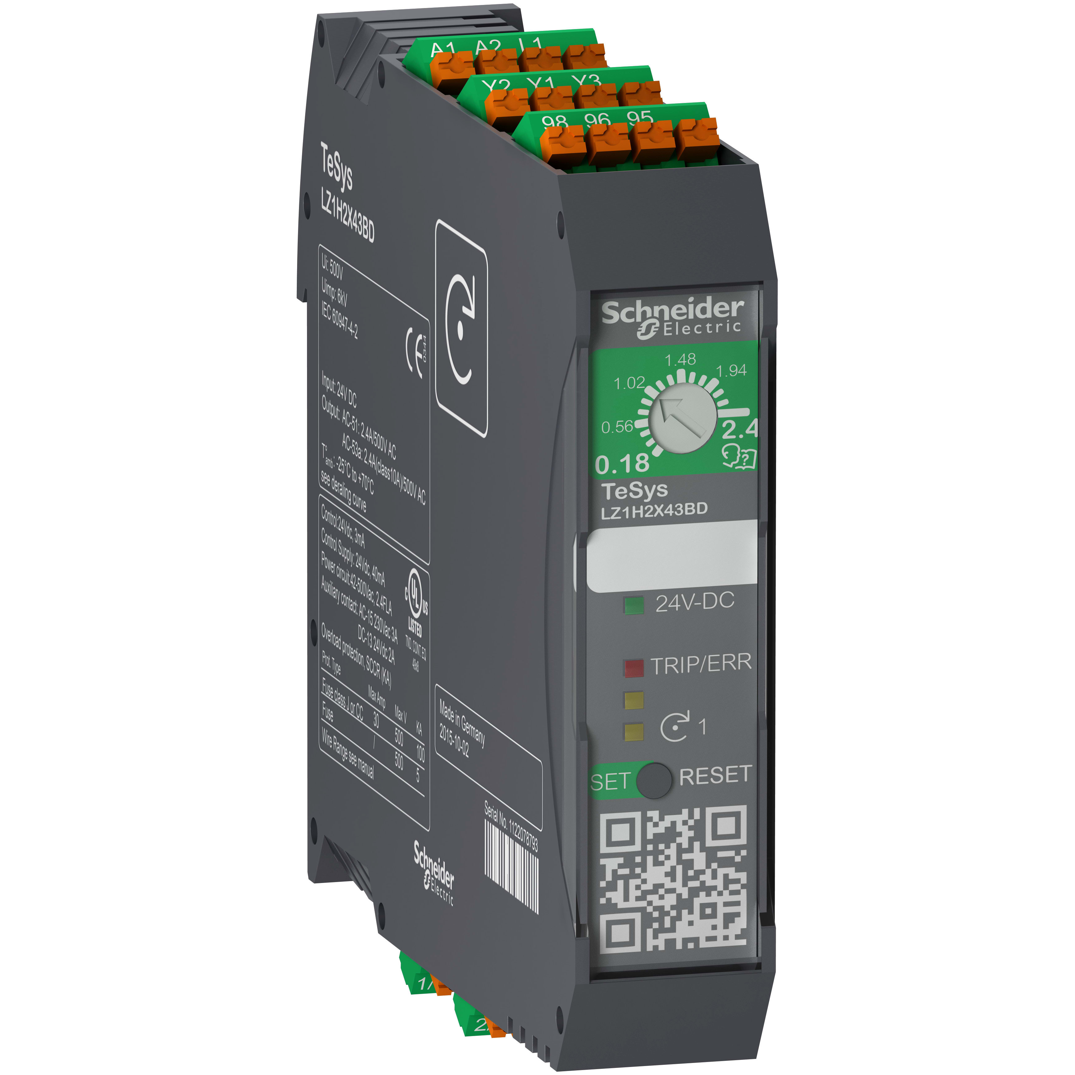 SCHNEIDER ELECTRIC - Avviatore diretto 0,75KW 24 vdc molla