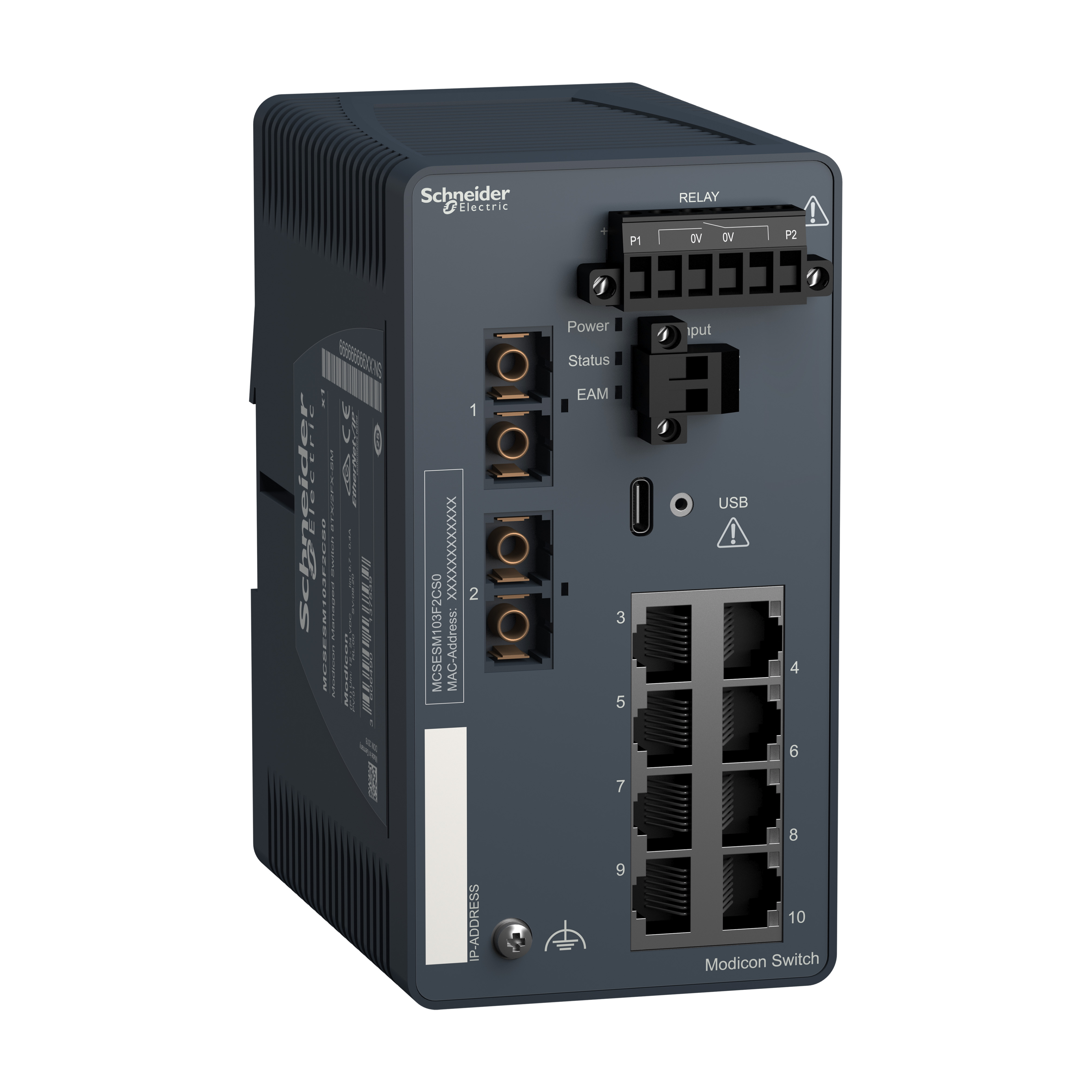 SCHNEIDER ELECTRIC - MODICON MANAGED SWITCH 8TX/2FX-SM