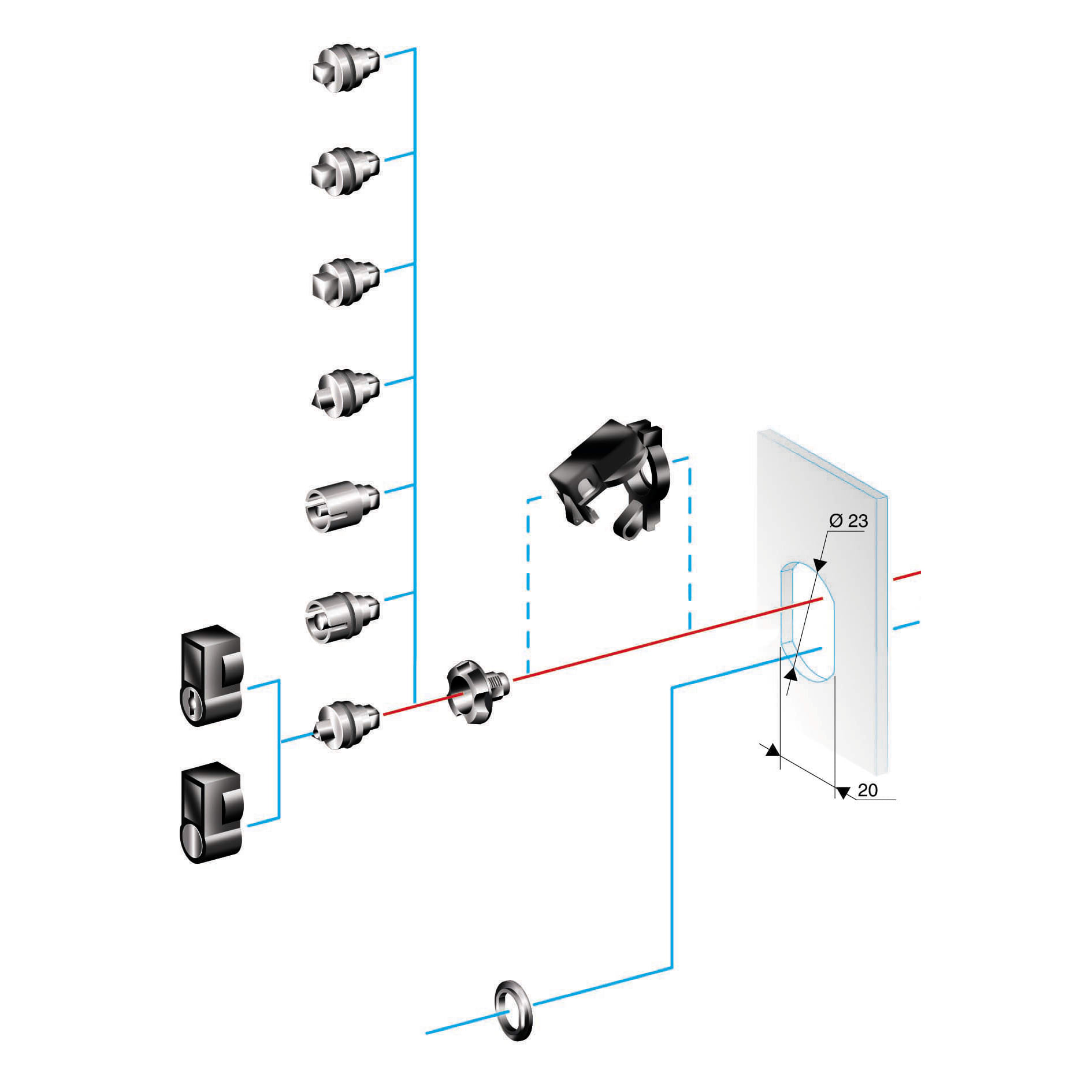 SCHNEIDER ELECTRIC - Serratura doppia barra 5 mm