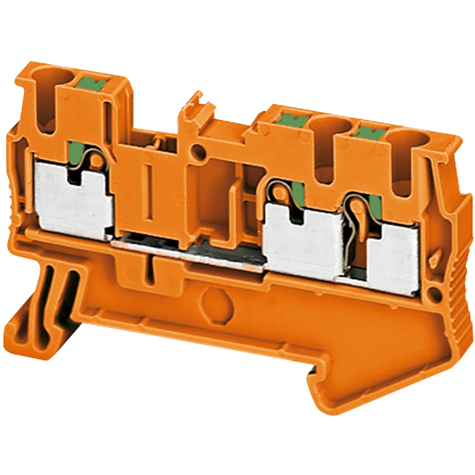 SCHNEIDER ELECTRIC - Morsetto Push-in, 3pt, 2,5mm², arancione
