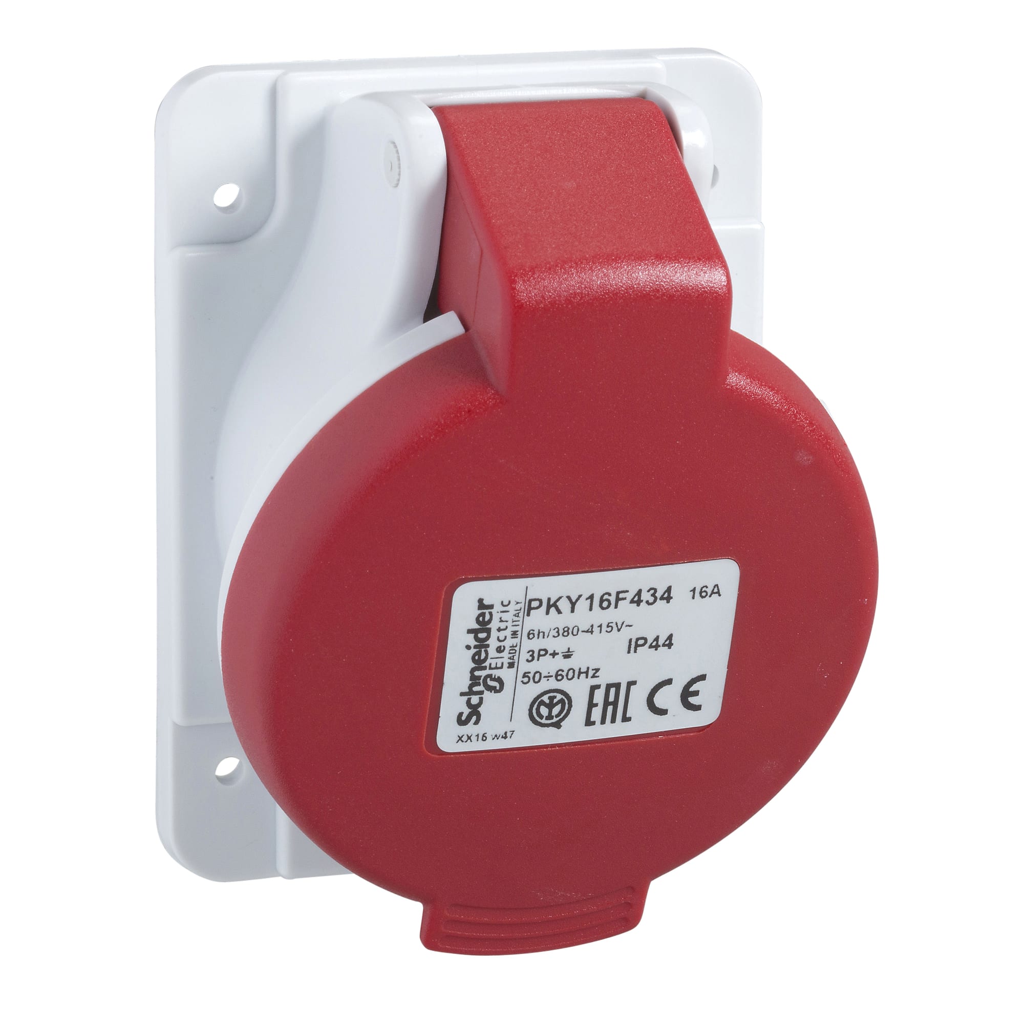 SCHNEIDER ELECTRIC - Presa fissa BT da incasso inclinata IP44 16A 380V 2PT cablaggio rapido