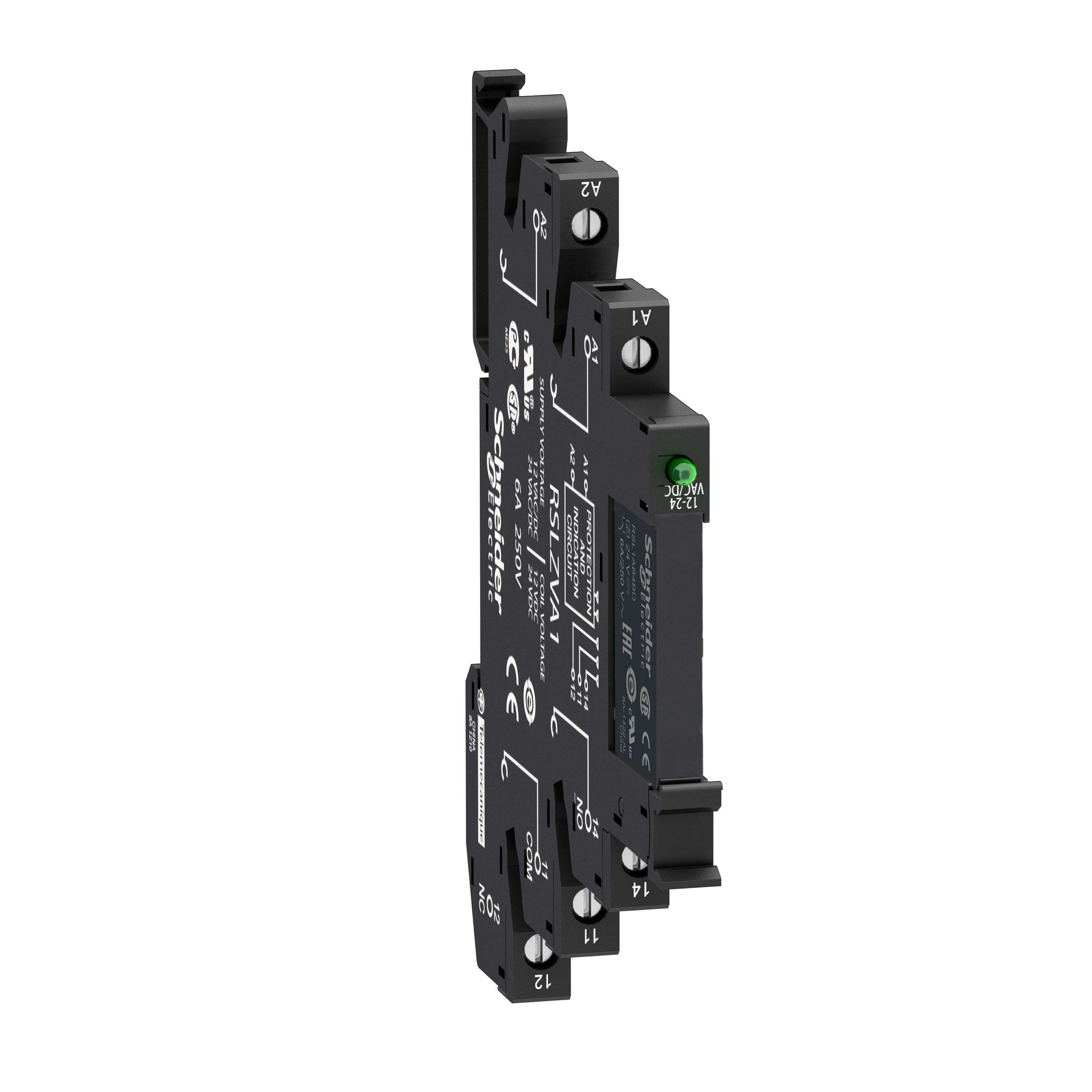 SCHNEIDER ELECTRIC - Relè interfaccia ''SLIM'' su base a vite con led e circuito di protezione, 24 V