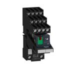 SCHNEIDER ELECTRIC - Relè RXM-pulsante test+LED pre-montato-base contatti separati-4NC-NO 6A 24Vca