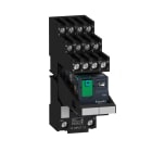 SCHNEIDER ELECTRIC - Relè RXM-pulsante test+LED pre-montato-base contatti separati-4NC-NO 6A 24Vcc