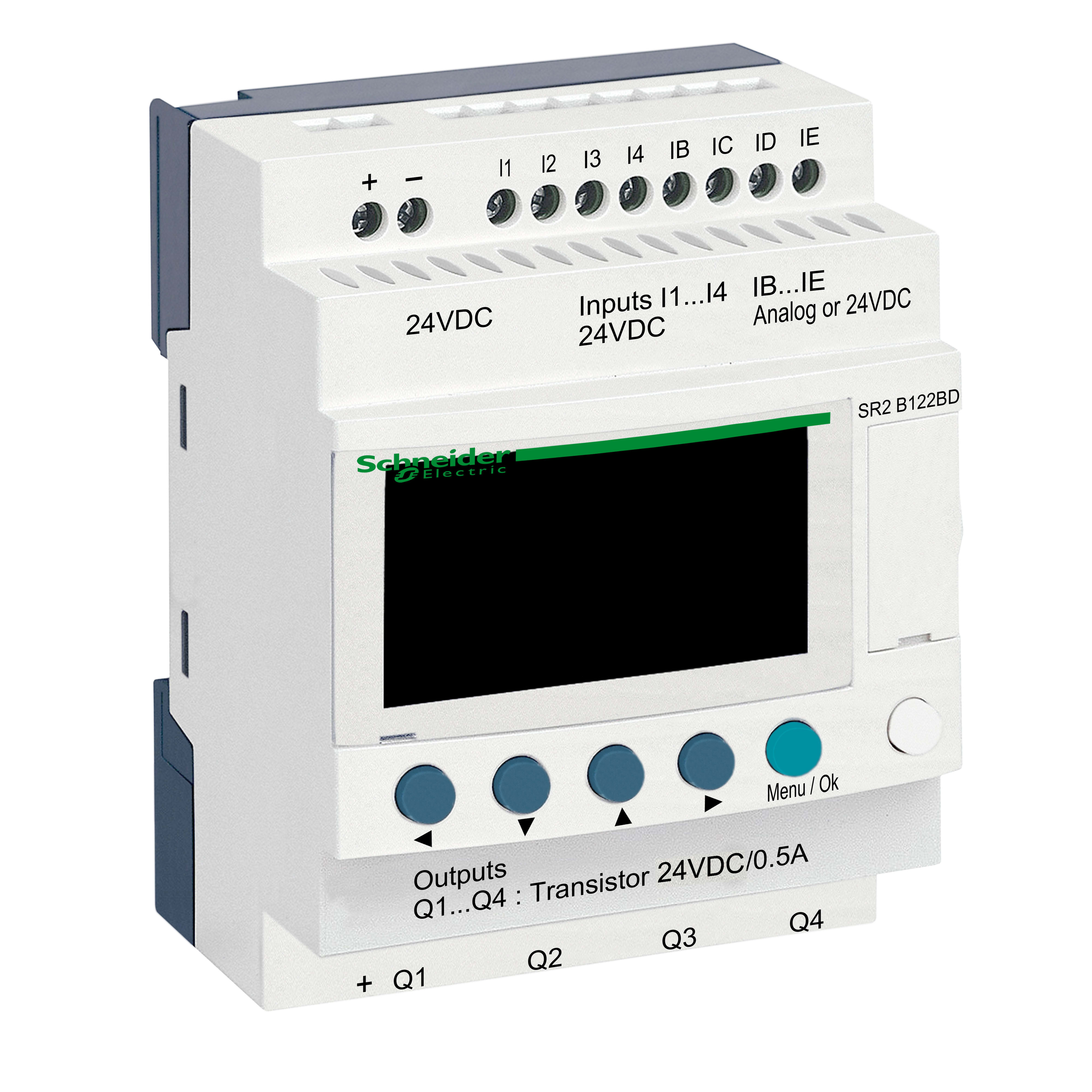 SCHNEIDER ELECTRIC - Smart relay comp. Zelio Logic - 12 I-O - 24 V CC - Orologio - Display