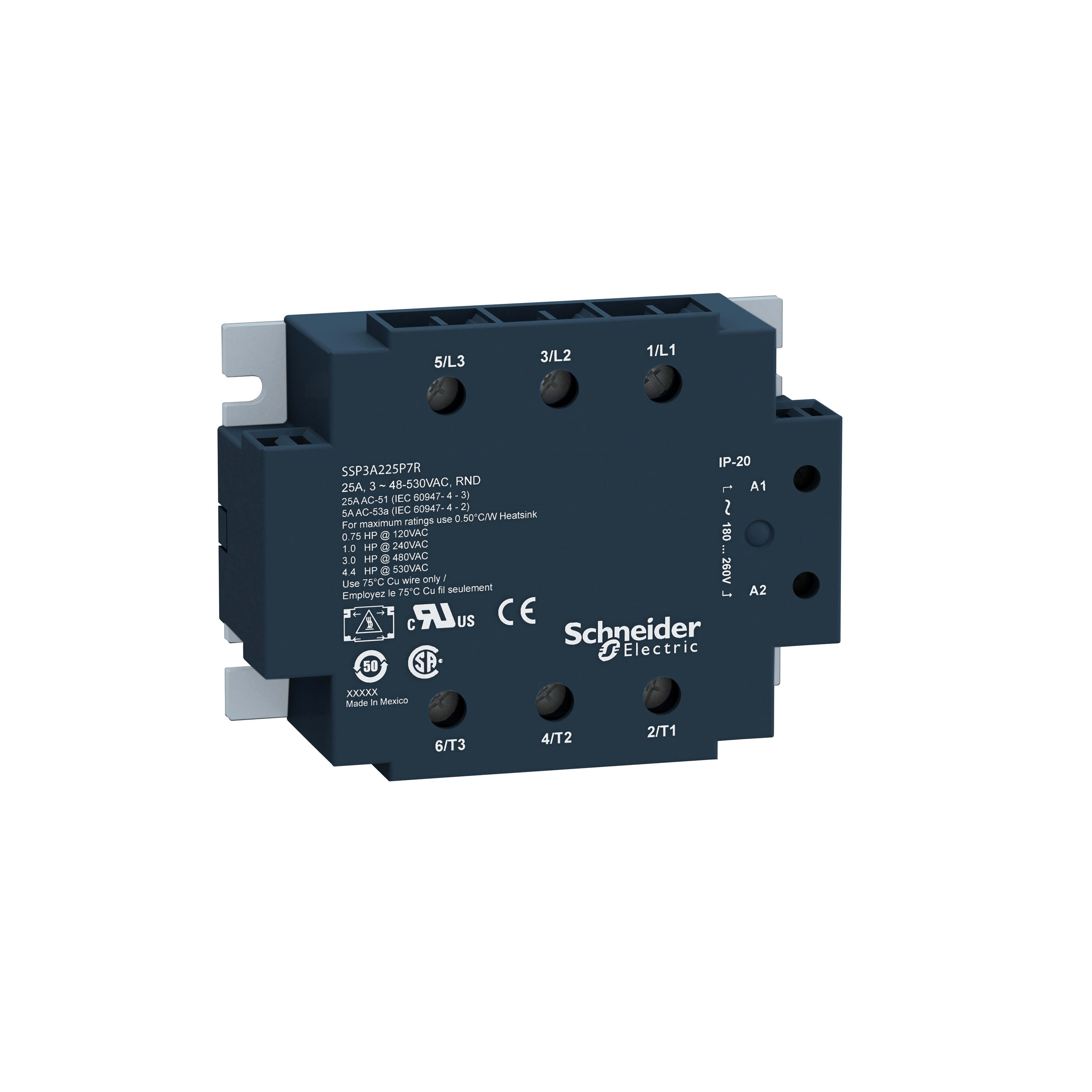 SCHNEIDER ELECTRIC - Relè statico - pannello ingresso 180-280 VAC USCITA 48-530 VAC 50 A