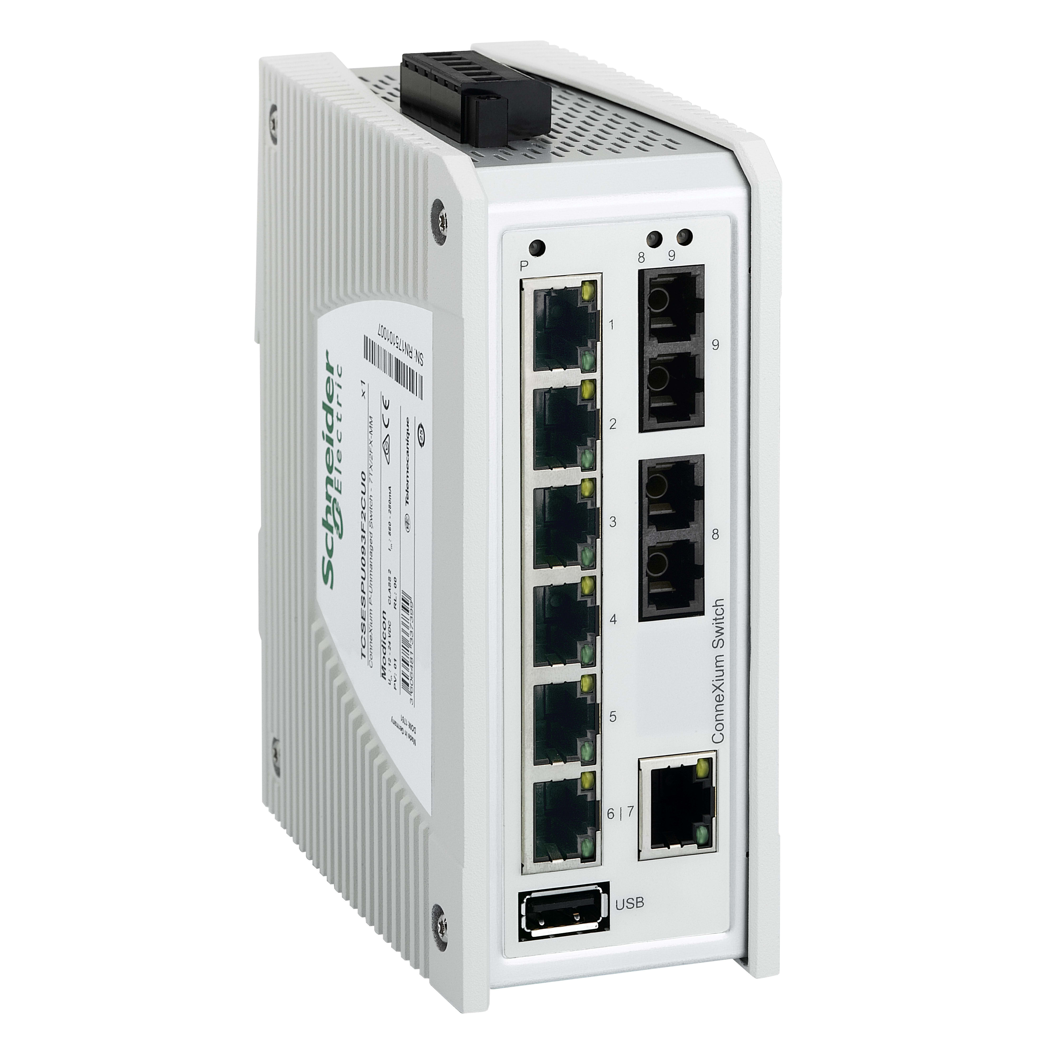 SCHNEIDER ELECTRIC - ConneXium Premium non gestito - 7 porte per rame + 2 per modalità multi fibra ottica