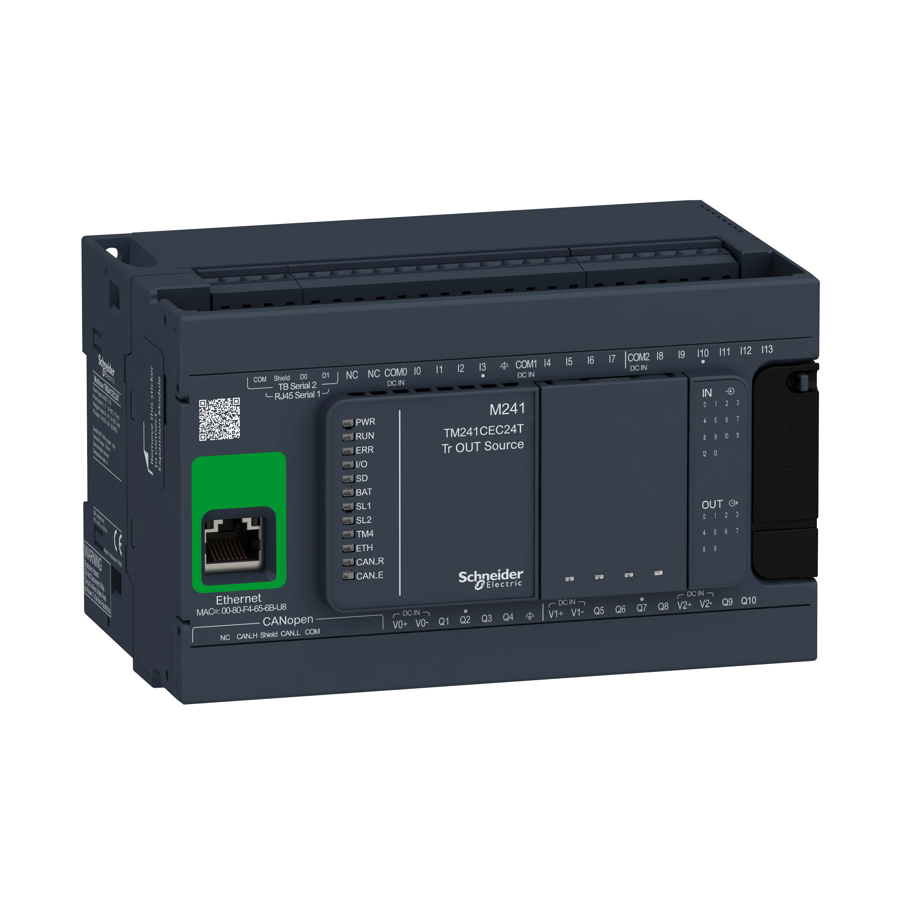 SCHNEIDER ELECTRIC - Controllore M241 24 I-O transistor PNP, Ethernet, CAN master