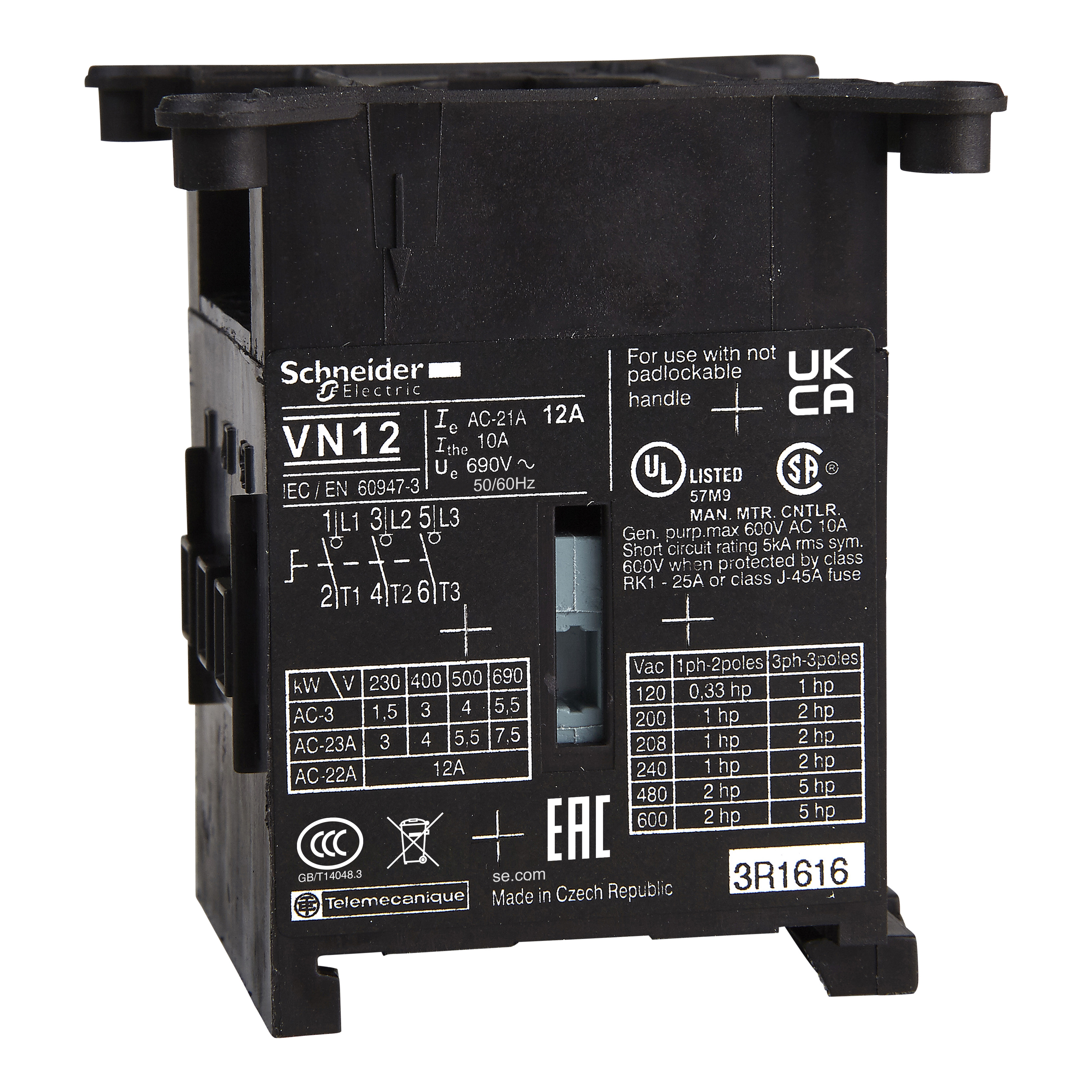 SCHNEIDER ELECTRIC - Corpo interruttore sezionatore Mini Vario - 3 poli - 20 A