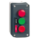 SCHNEIDER ELECTRIC - Pulsantiera completa, Harmony XALD, grigio scuro, pulsanti verde a filo-rosso a filo diametro 22 mm e lampada spia rossa