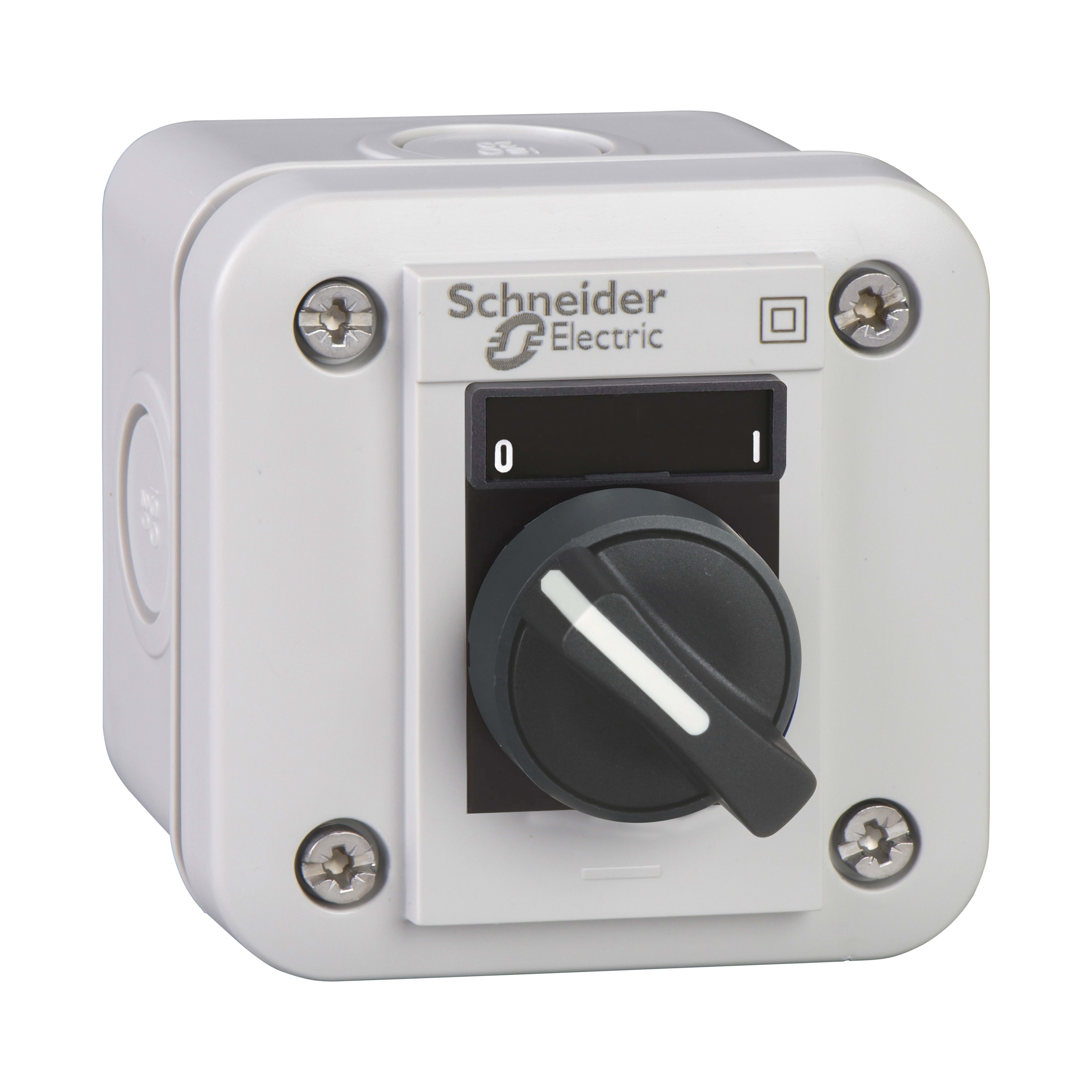 SCHNEIDER ELECTRIC - Pulsantiera, Harmony XALE, selettore, per XB7 22mm, 2 posizioni, plastica, grigio,con marcatura bianca O-I, 1NO + 1NC
