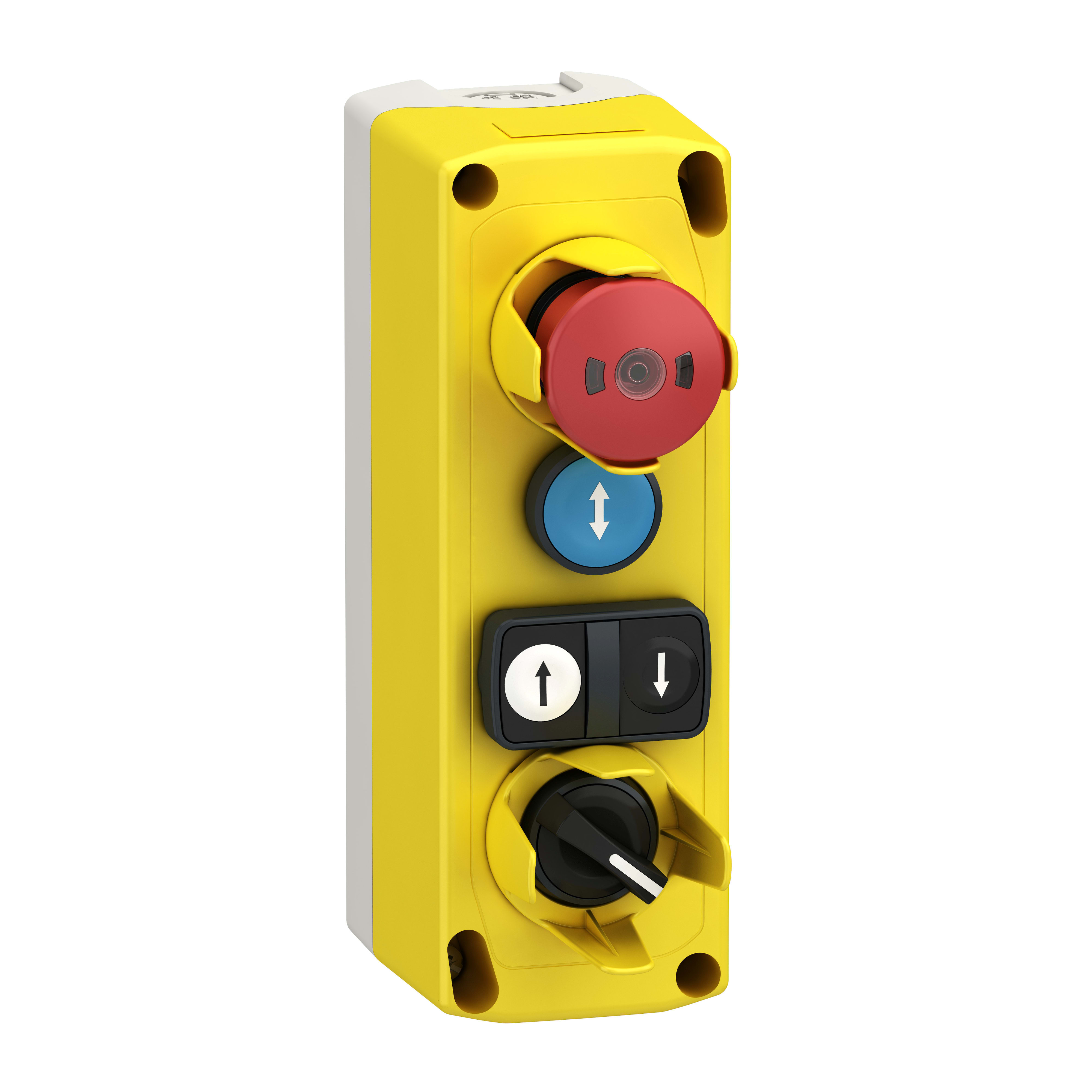 SCHNEIDER ELECTRIC - Top of car box XALF for lift inspection - 1 flush pushbutton - spring return