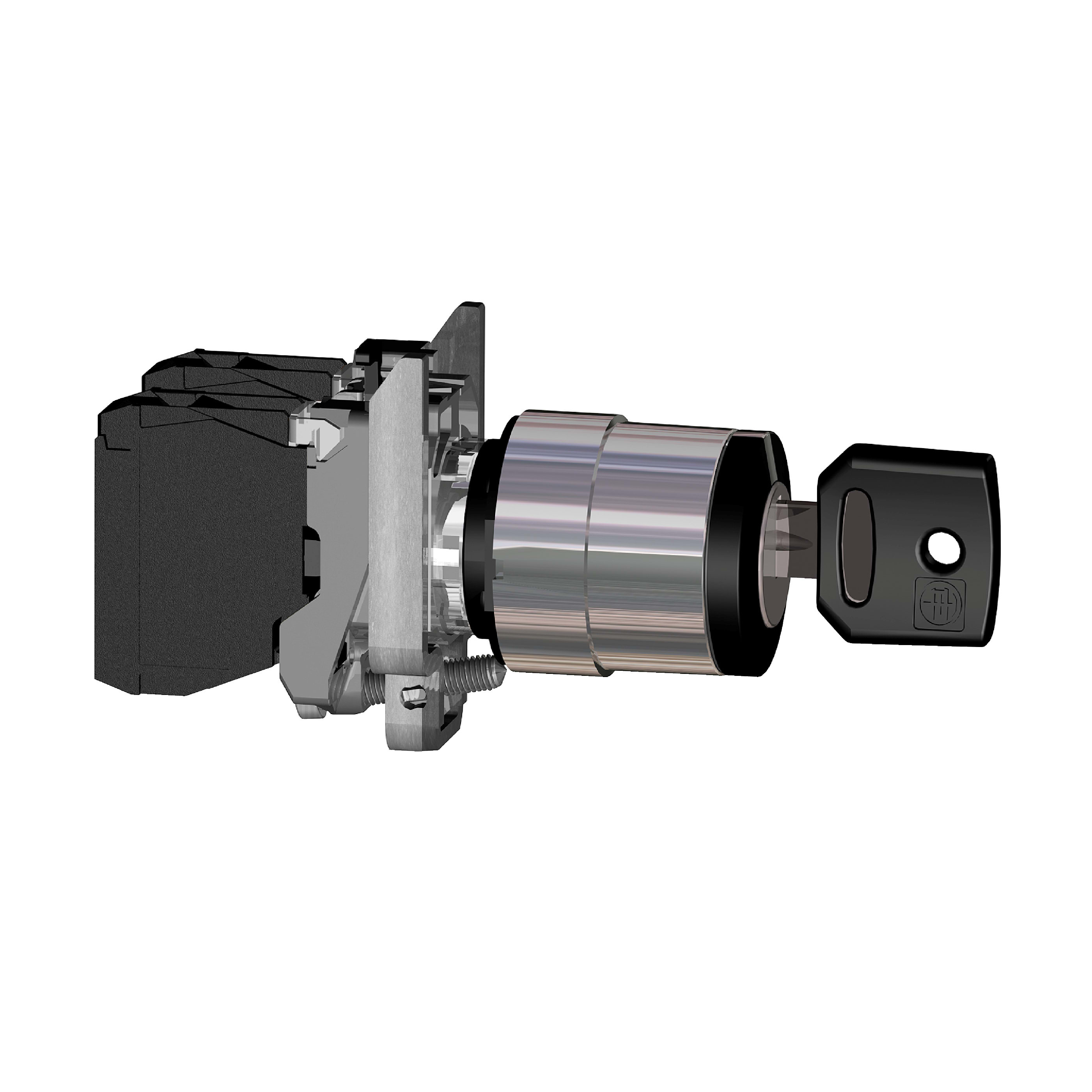 SCHNEIDER ELECTRIC - Selettore a chiave nero diametro 22 - 2 POSIZ. 90° - 1 NO - ATEX