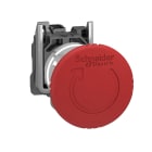 SCHNEIDER ELECTRIC - Harmony XB4, Arresto di emergenza, metallo, fungo rosso diametro 40, diametro 22, ad aggancio, girare per sbloccare, 1 NC auto-monitorato