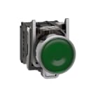 SCHNEIDER ELECTRIC - Pulsante luminoso verde diametro 22 - filoghiera ad impulso - 230Vacac - 1NO+1NC- LED universale