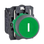 SCHNEIDER ELECTRIC - Pulsante verde ''I'' 1NO ghiera grigia