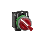 SCHNEIDER ELECTRIC - Selettore luminoso rosso 120Vac ghiera grigia- 1NO+1NC - LED universale